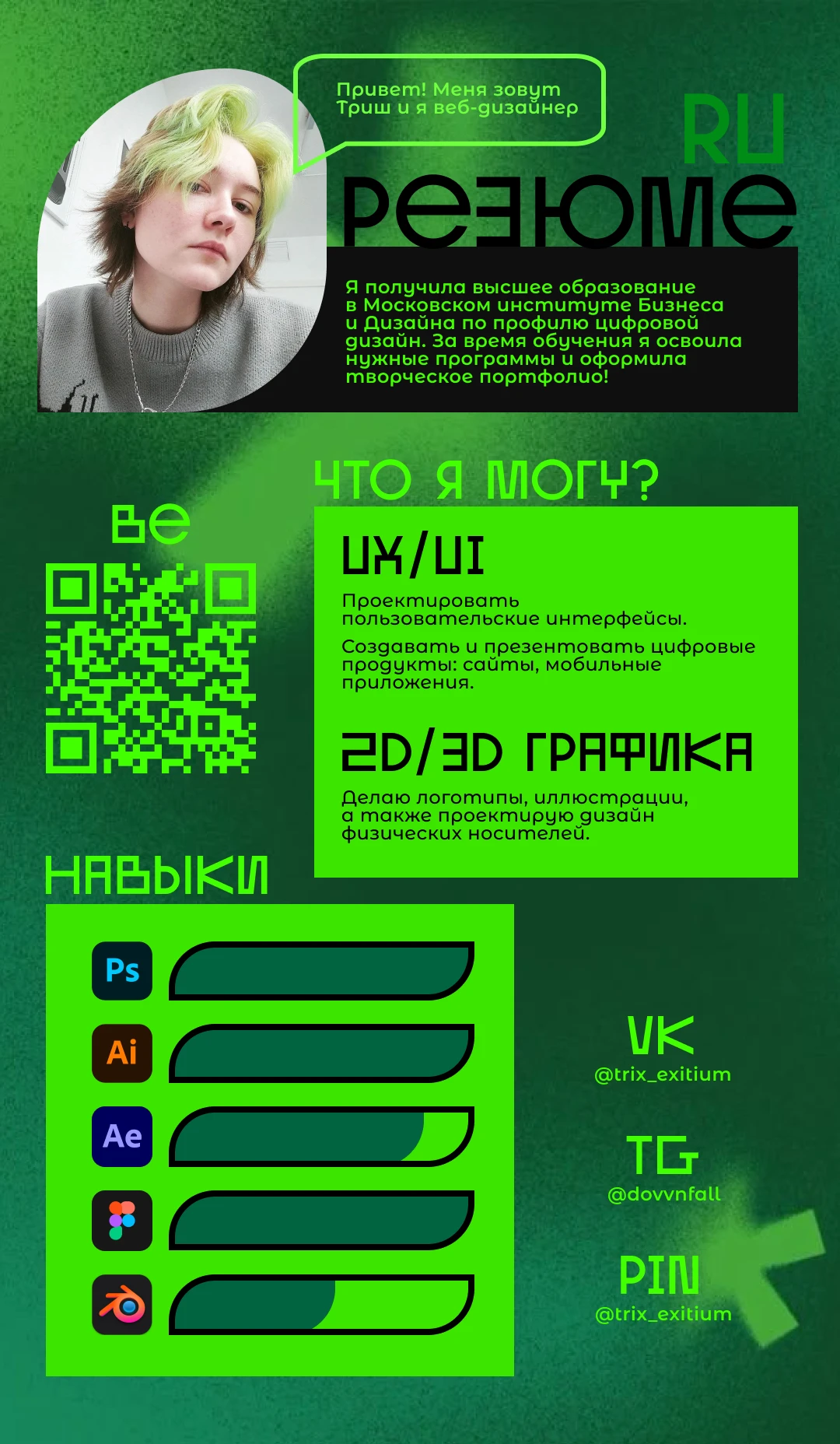 Резюме [RU] + Resume [ENG] — Изображение №1 — Интерфейсы на Dprofile