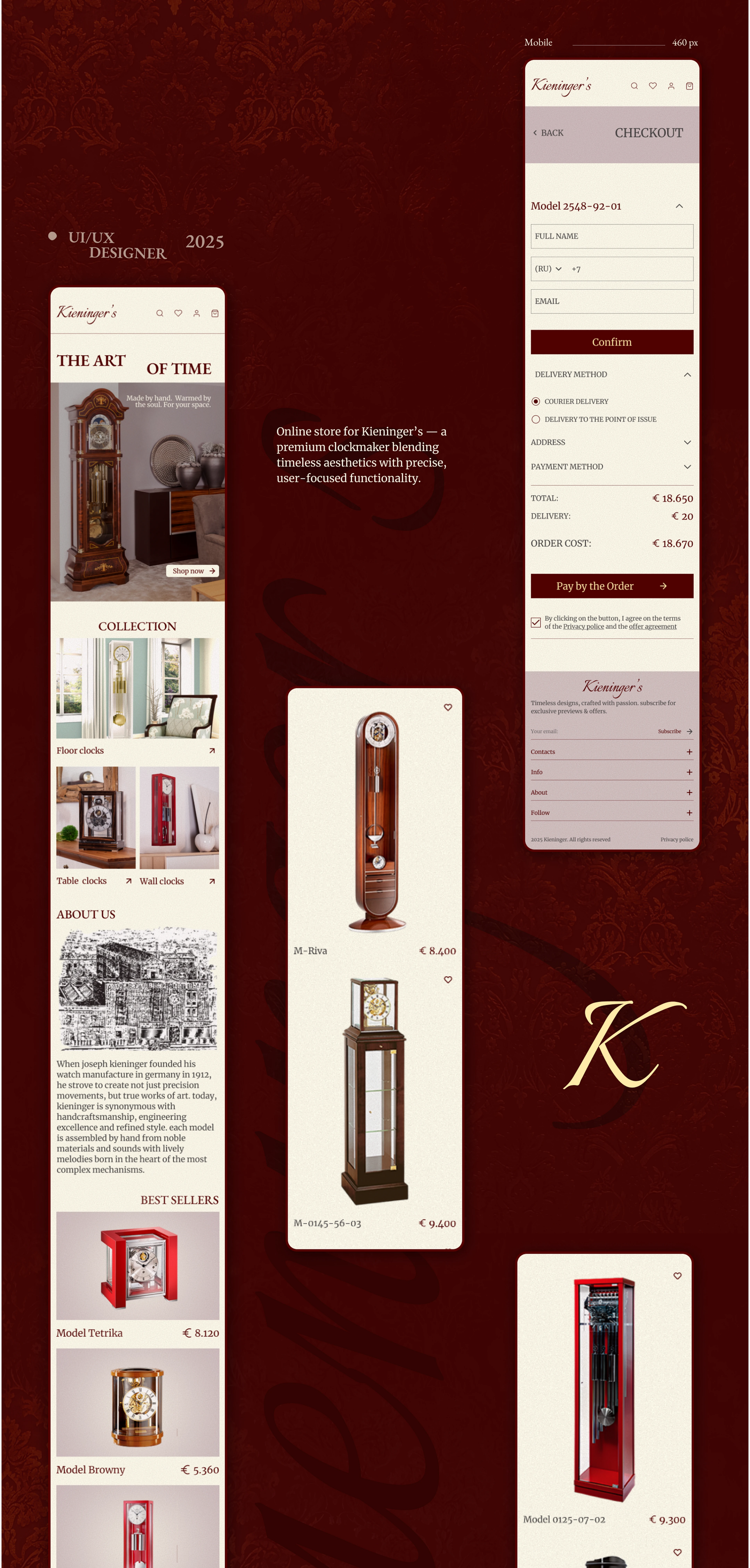 Профиль Olga Nikonorova E-COMMERCE. ONLINE STORE "KIENINGER" — Изображение №6 — Интерфейсы на Dprofile