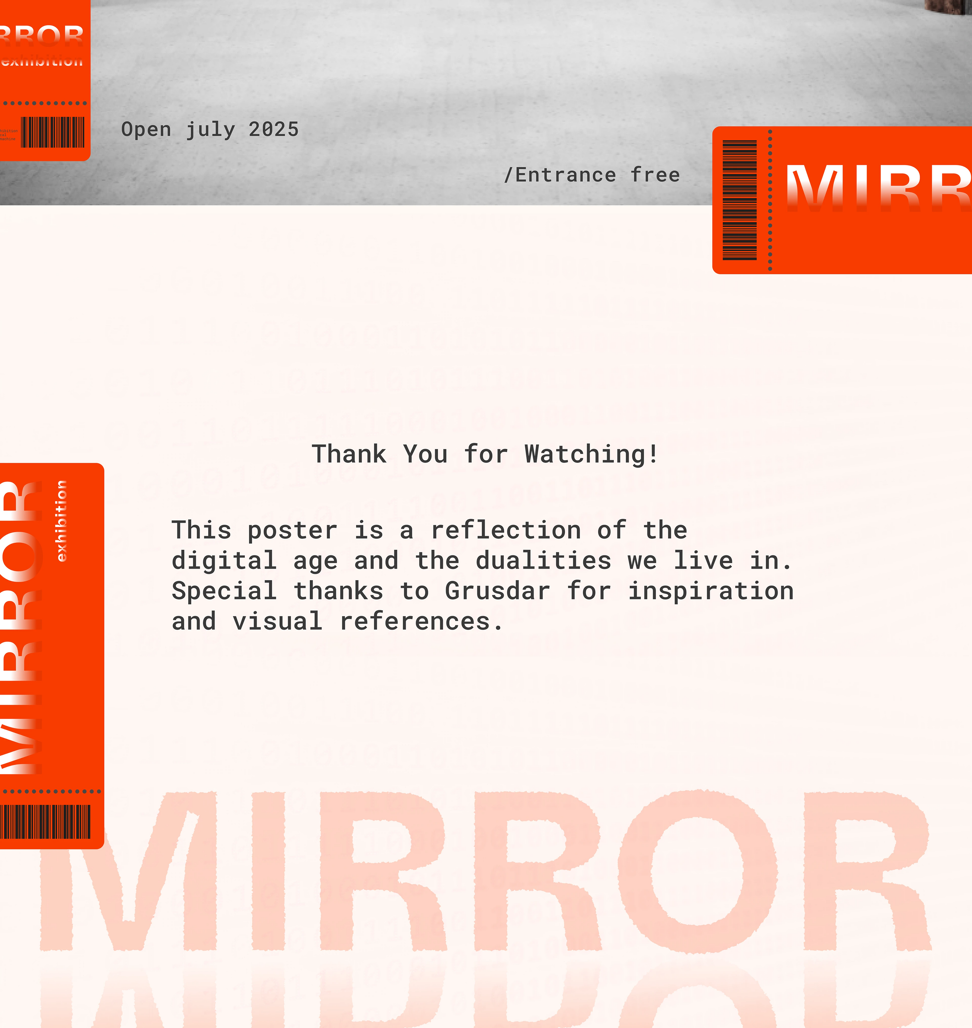 "MIRROR" / EXHIBITION POSTER — Изображение №8 — Интерфейсы, Брендинг на Dprofile