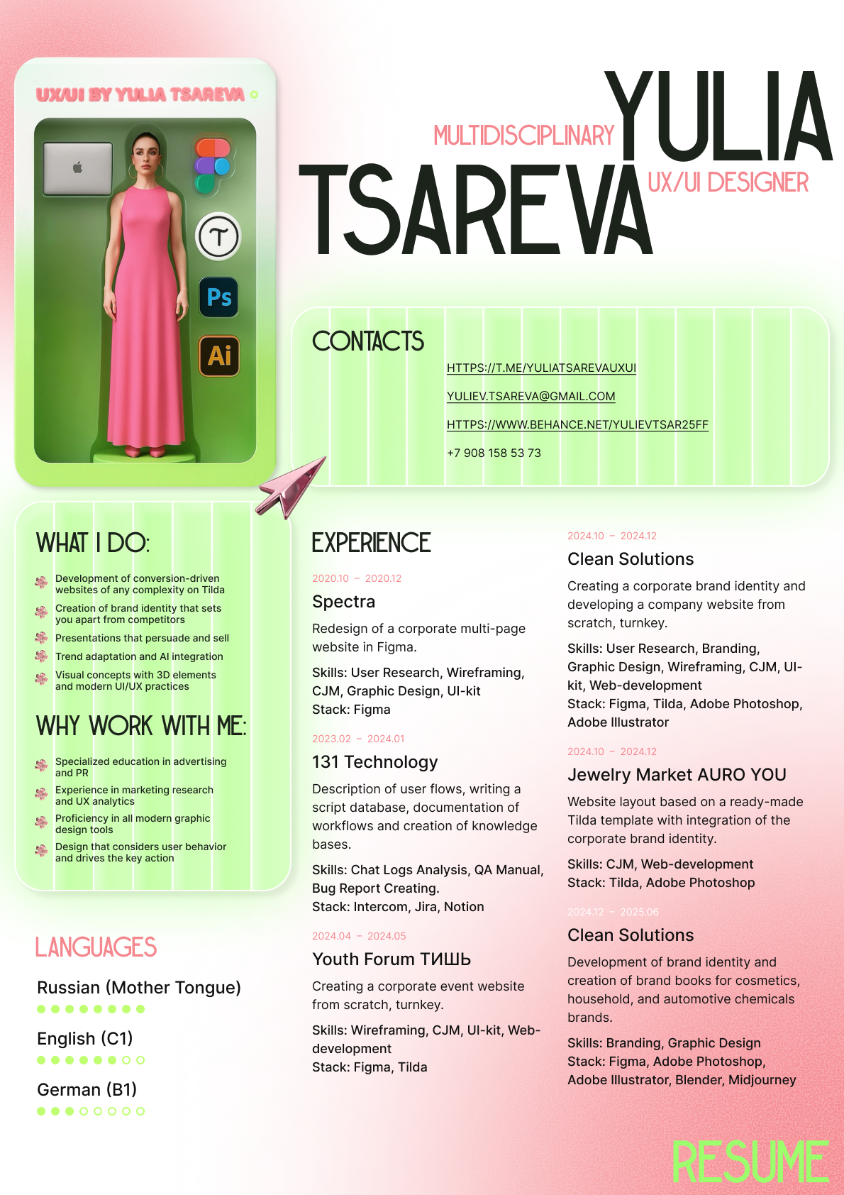CV of UX/UI designer — Изображение №1 — Брендинг, Графика на Dprofile