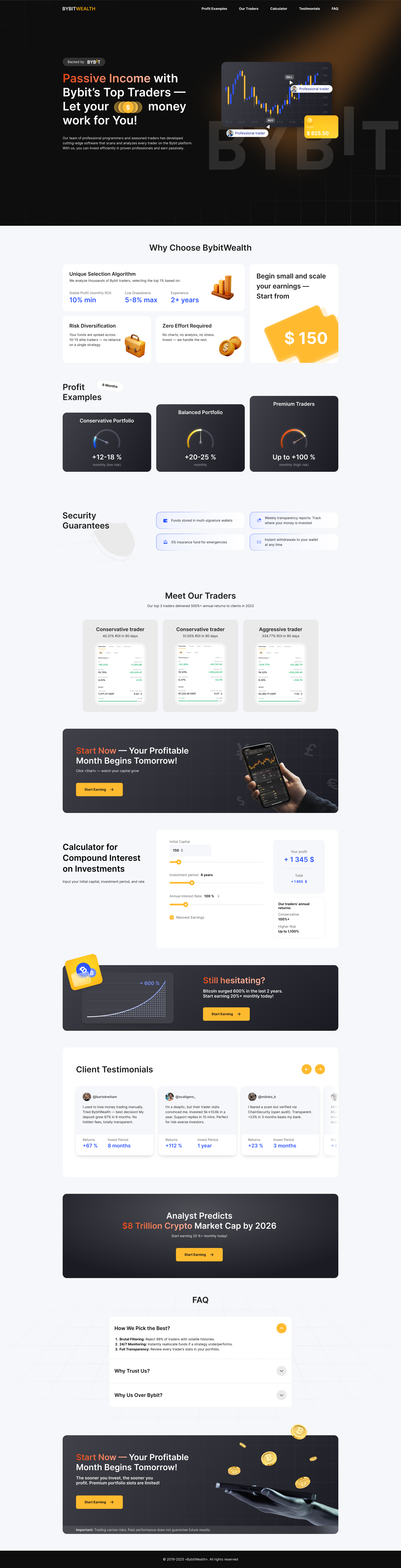 BybitWealth — Изображение №1 — Интерфейсы на Dprofile