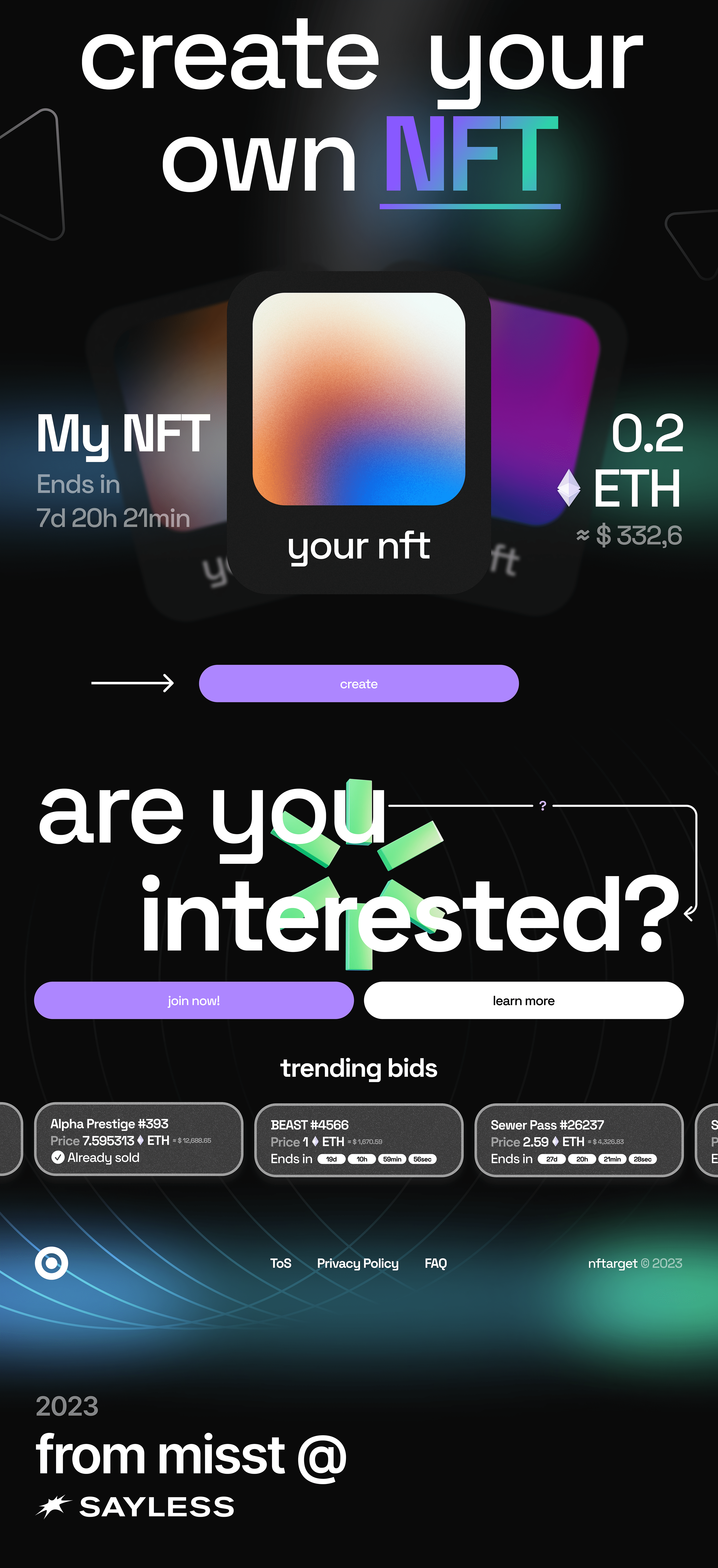 NFTARGET — NFT Marketplace [concept] — Изображение №3 — Интерфейсы на Dprofile