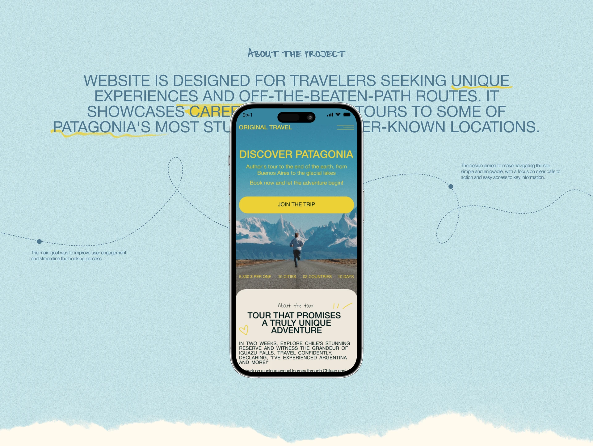 Author's tour to Patagonia | Landing page — Изображение №2 — Интерфейсы на Dprofile