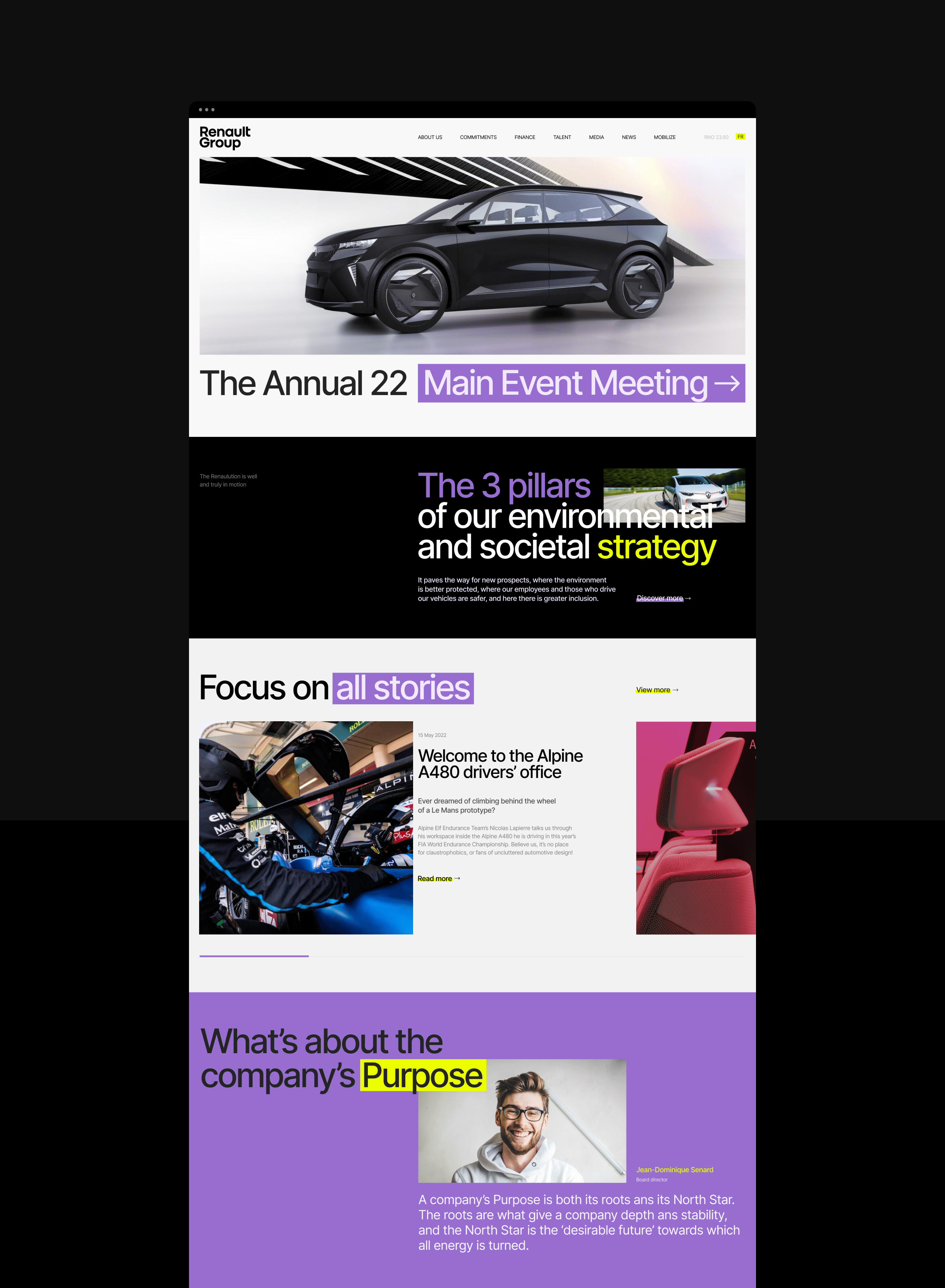 Renault Group. Concept corporate website redesign — Изображение №2 — Интерфейсы, Брендинг на Dprofile