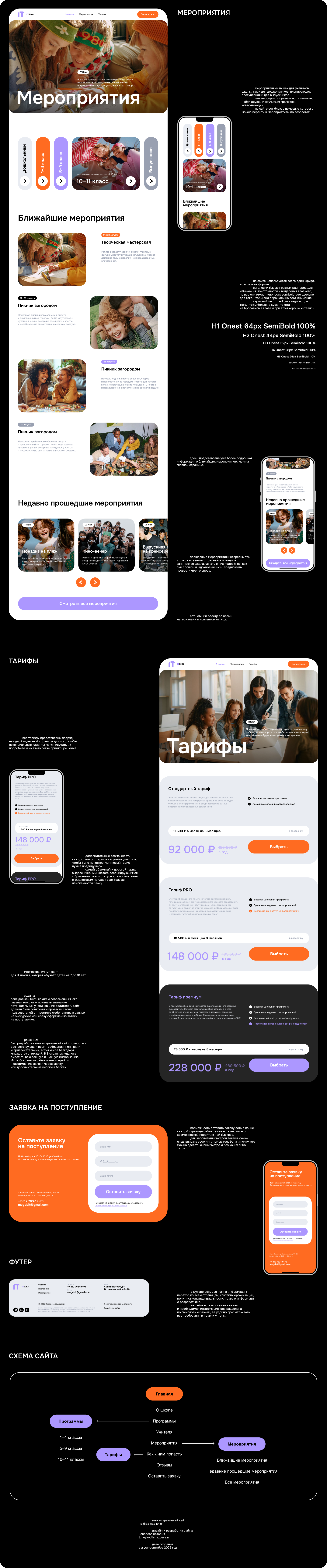 Многостраничный сайт для IT школы — Изображение №2 — Интерфейсы, Анимация на Dprofile