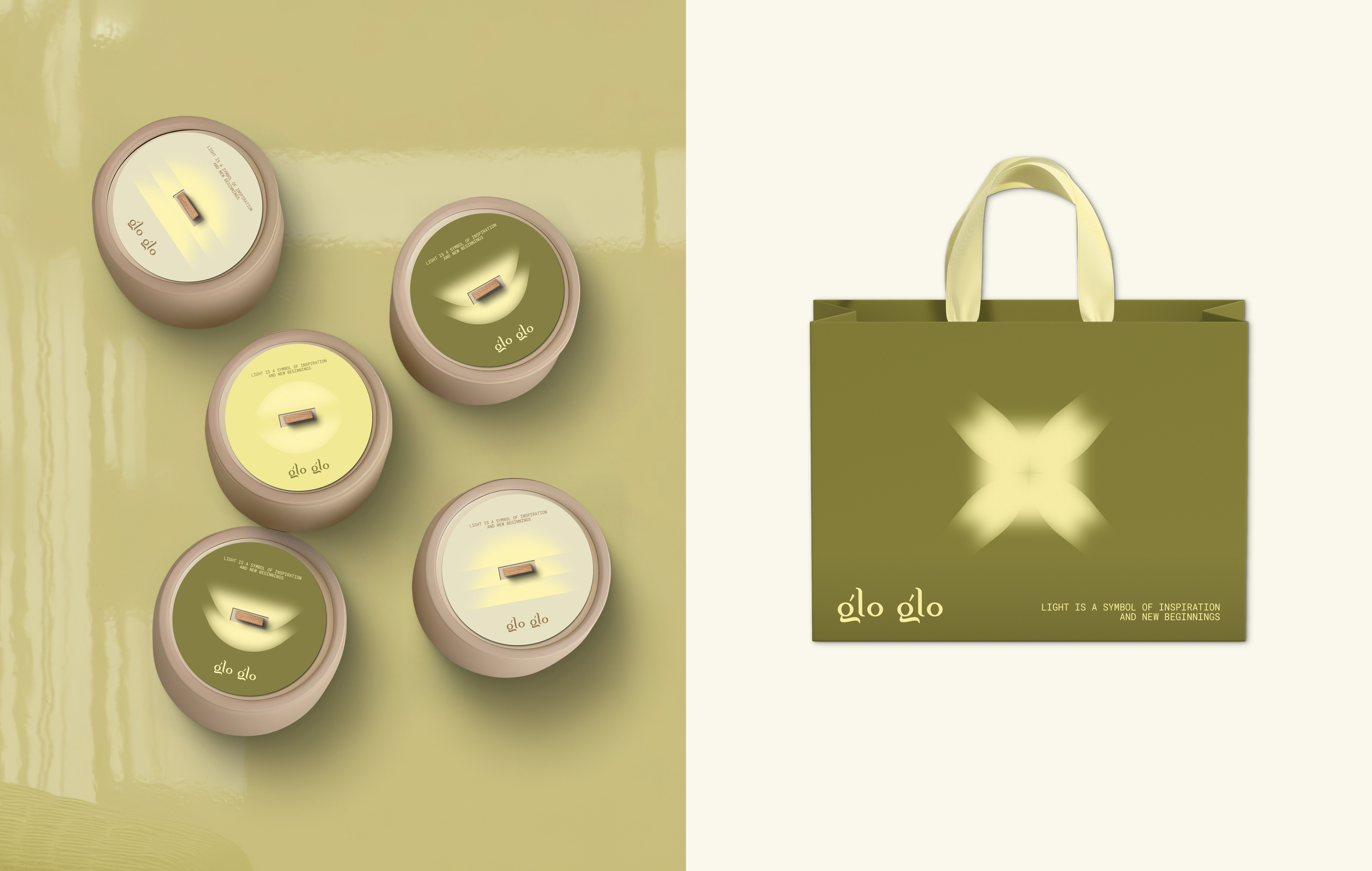 glo glo|бренд свечей, фирменный стиль и упаковка — Изображение №3 — Брендинг, Графика на Dprofile