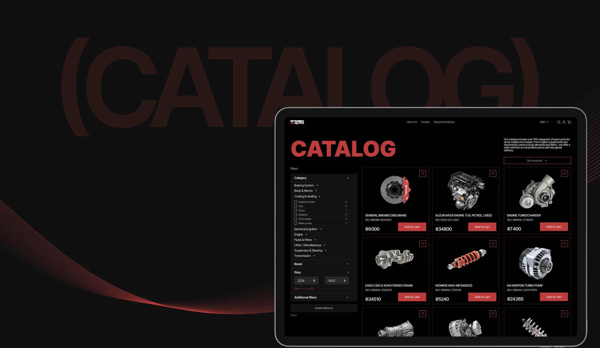 Auto Parts Online Shop | E-commerce — Изображение №11 — Интерфейсы, Брендинг на Dprofile