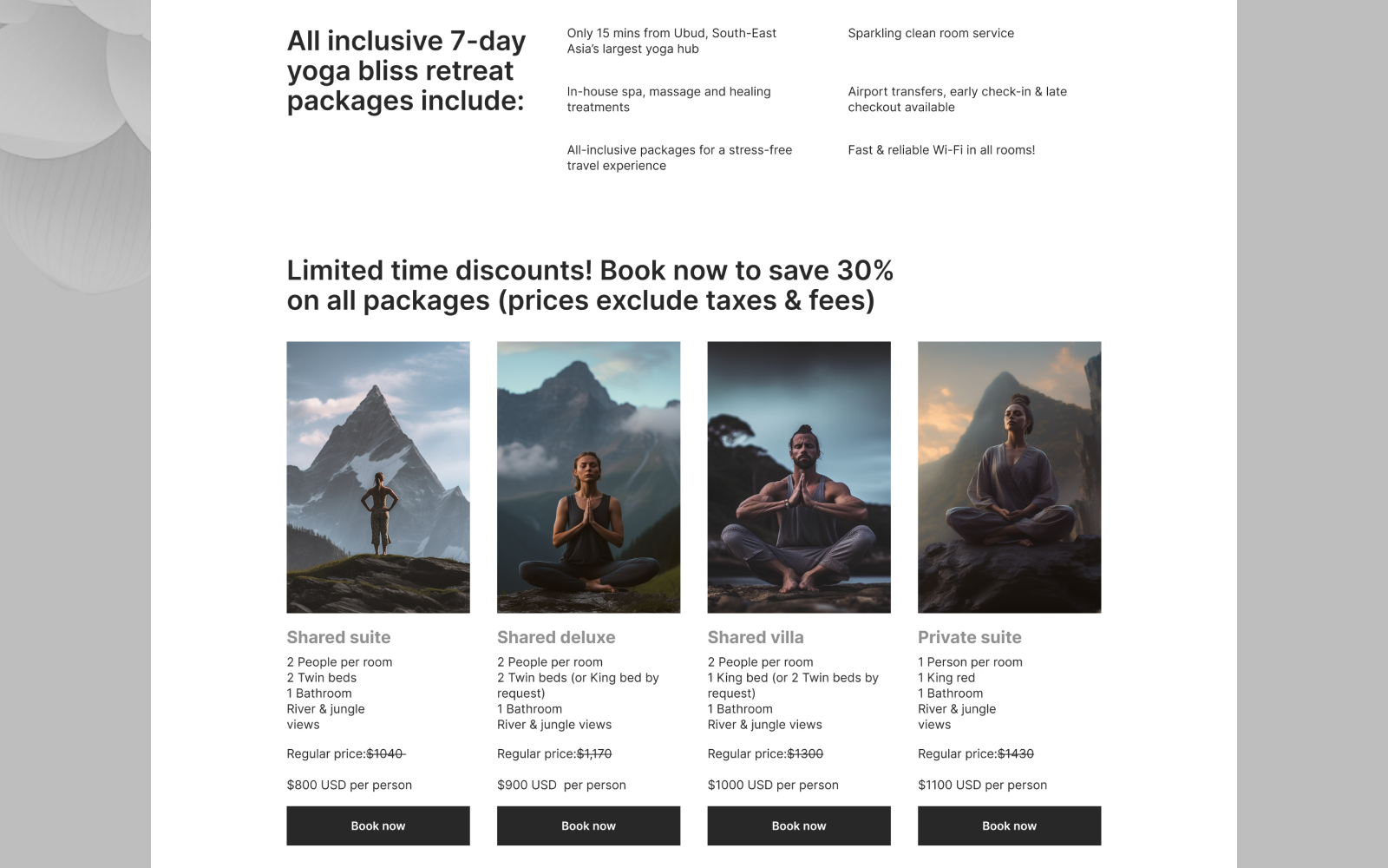 Yoga Lotus: дизайн одностраничного сайта — Изображение №7 — Интерфейсы на Dprofile