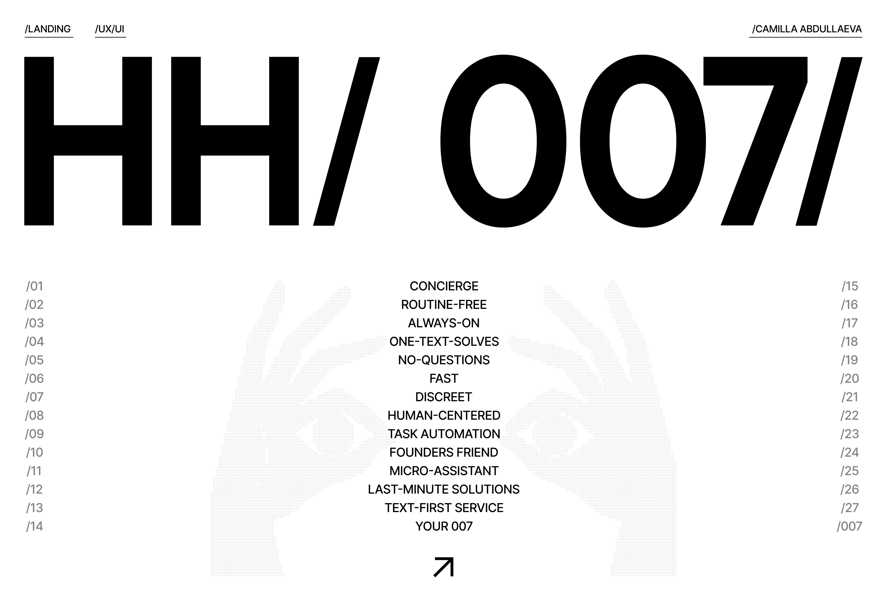 Landing | HH'007 | UI/UX — Изображение №1 — Интерфейсы на Dprofile