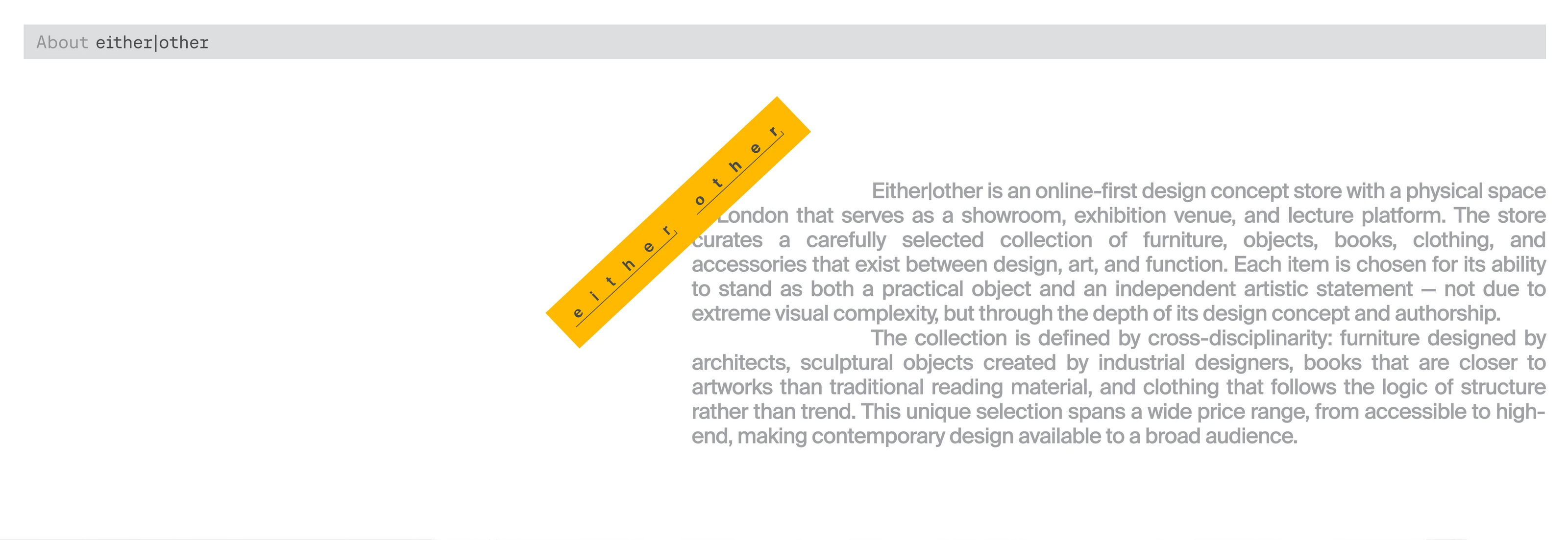 Either|Other | Concept Store Brand Identity — Изображение №2 — Брендинг, Графика на Dprofile