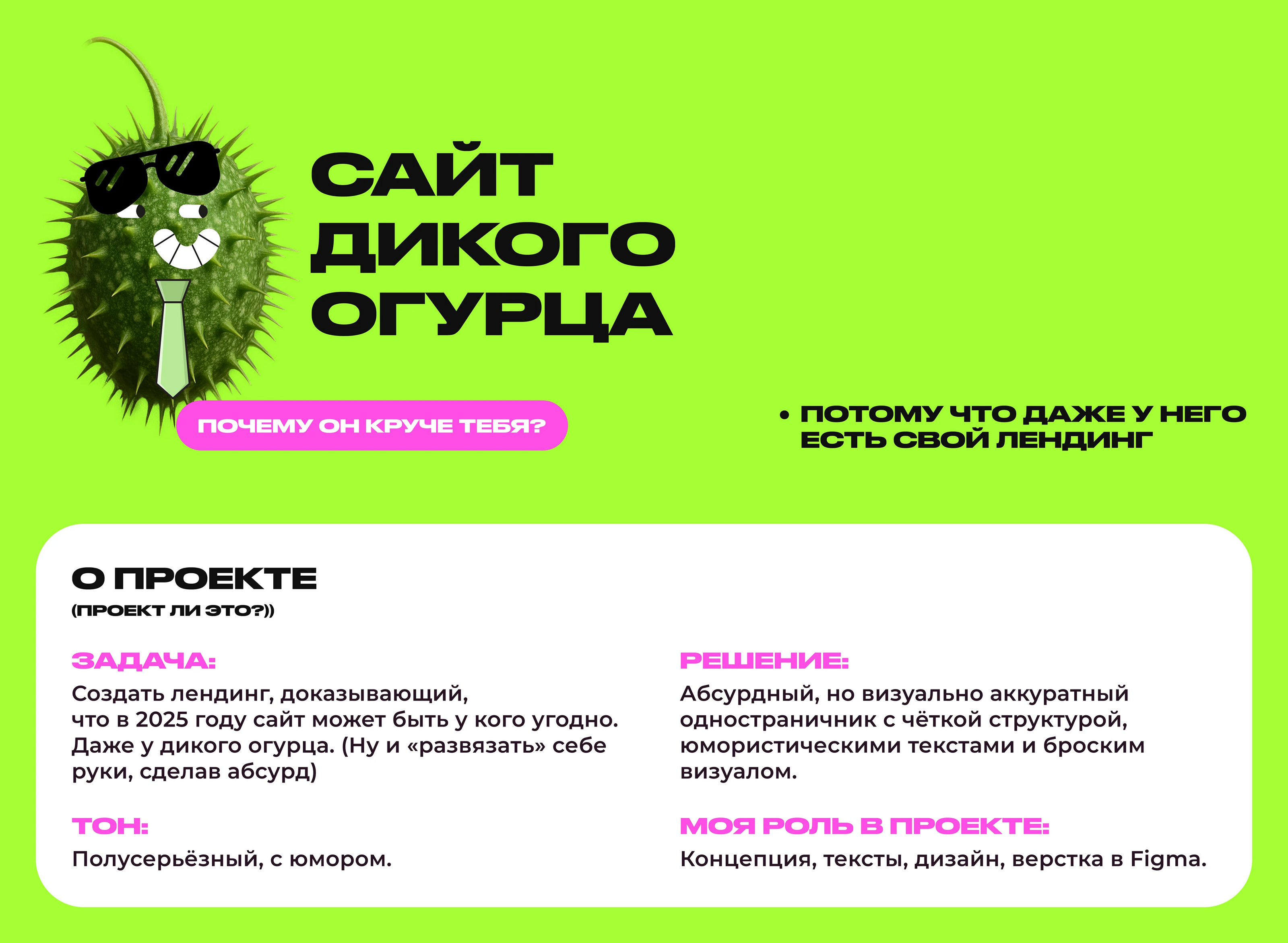 ДИКИЙ ОГУРЕЦ | а мог бы быть ты — Изображение №1 — Интерфейсы на Dprofile