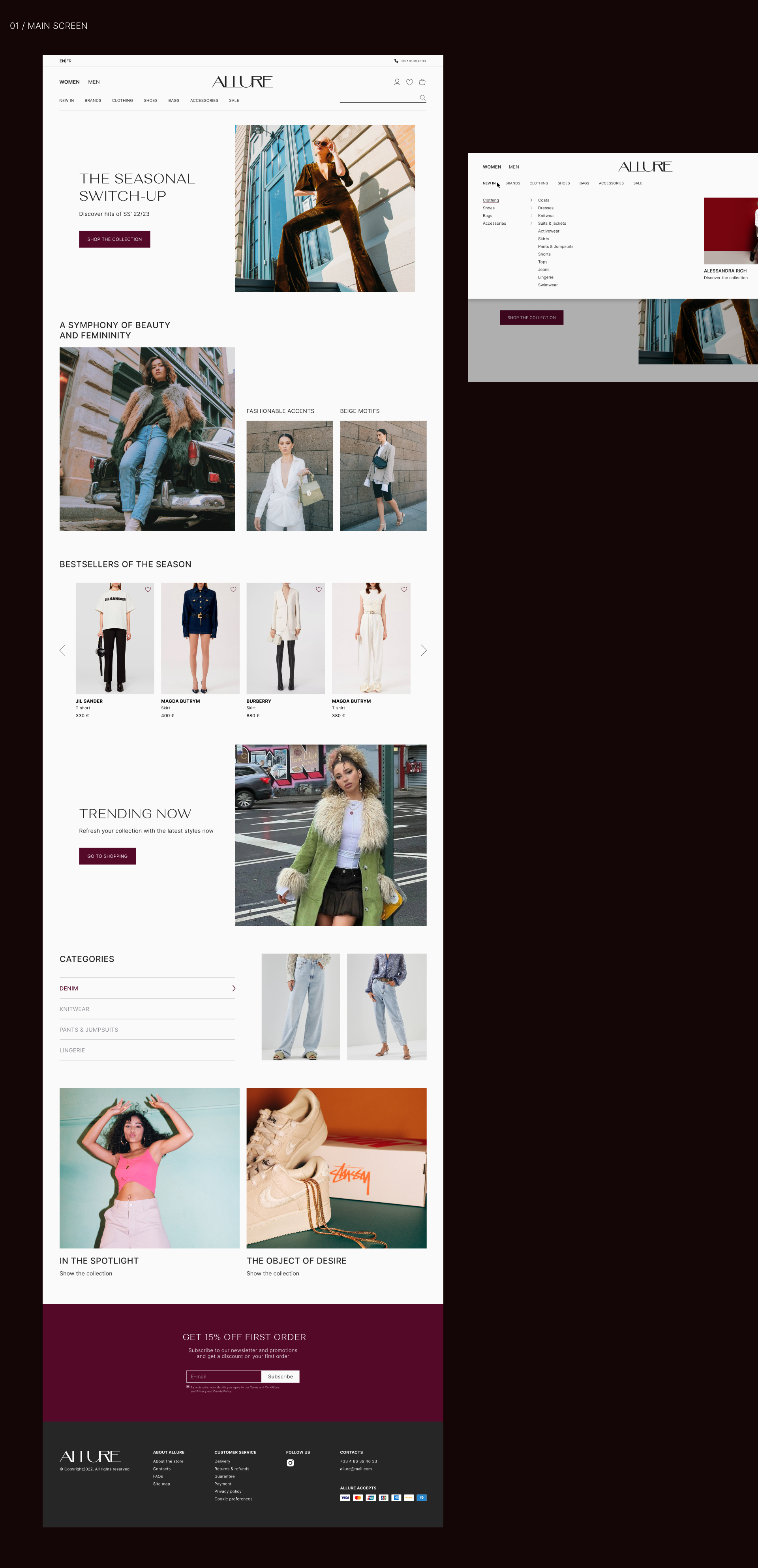 ALLURE | E-commerce design concept — Изображение №2 — Интерфейсы, Брендинг на Dprofile