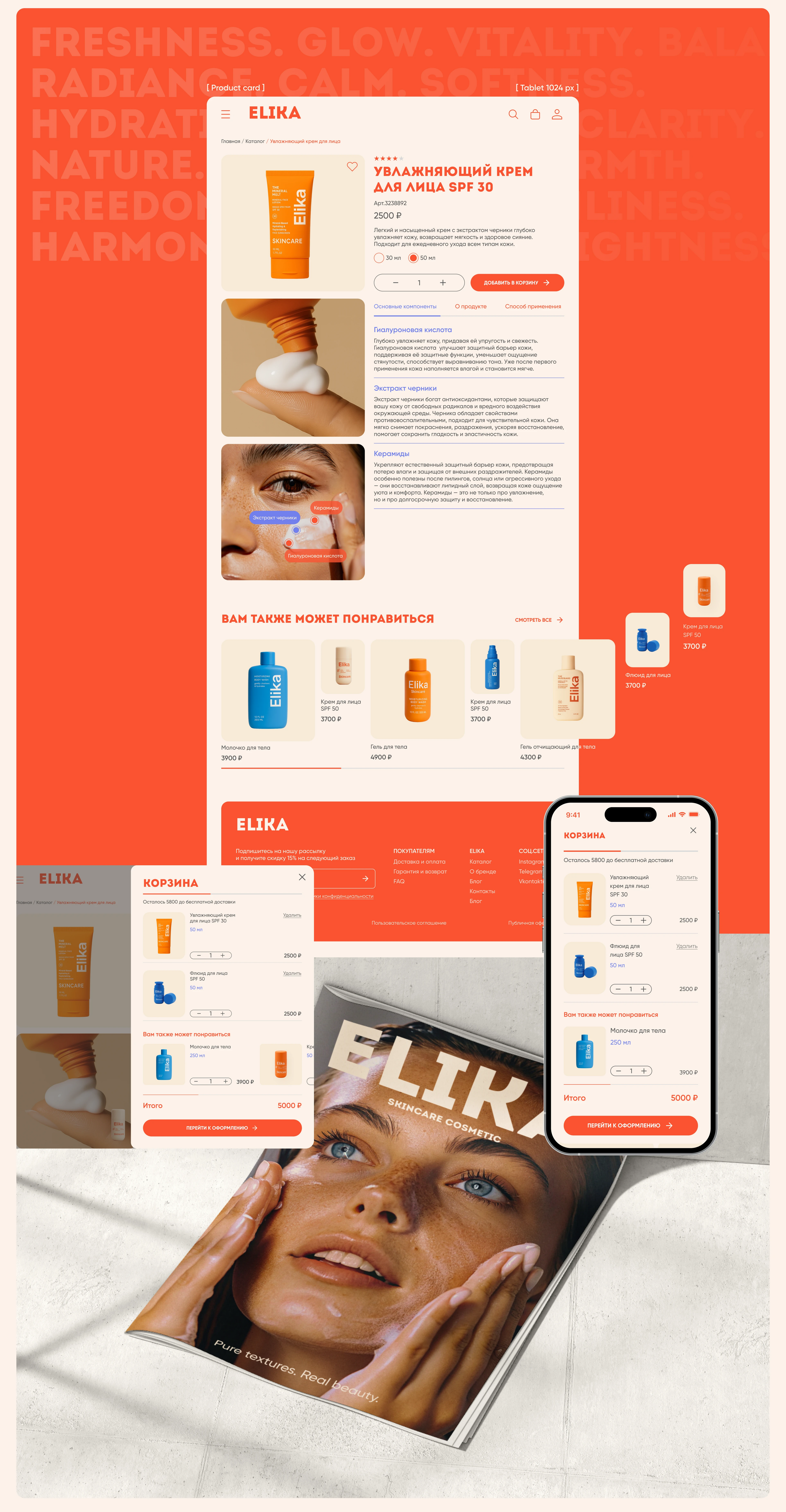 Website Elika | Cosmetic store — Изображение №11 — Интерфейсы, Анимация на Dprofile
