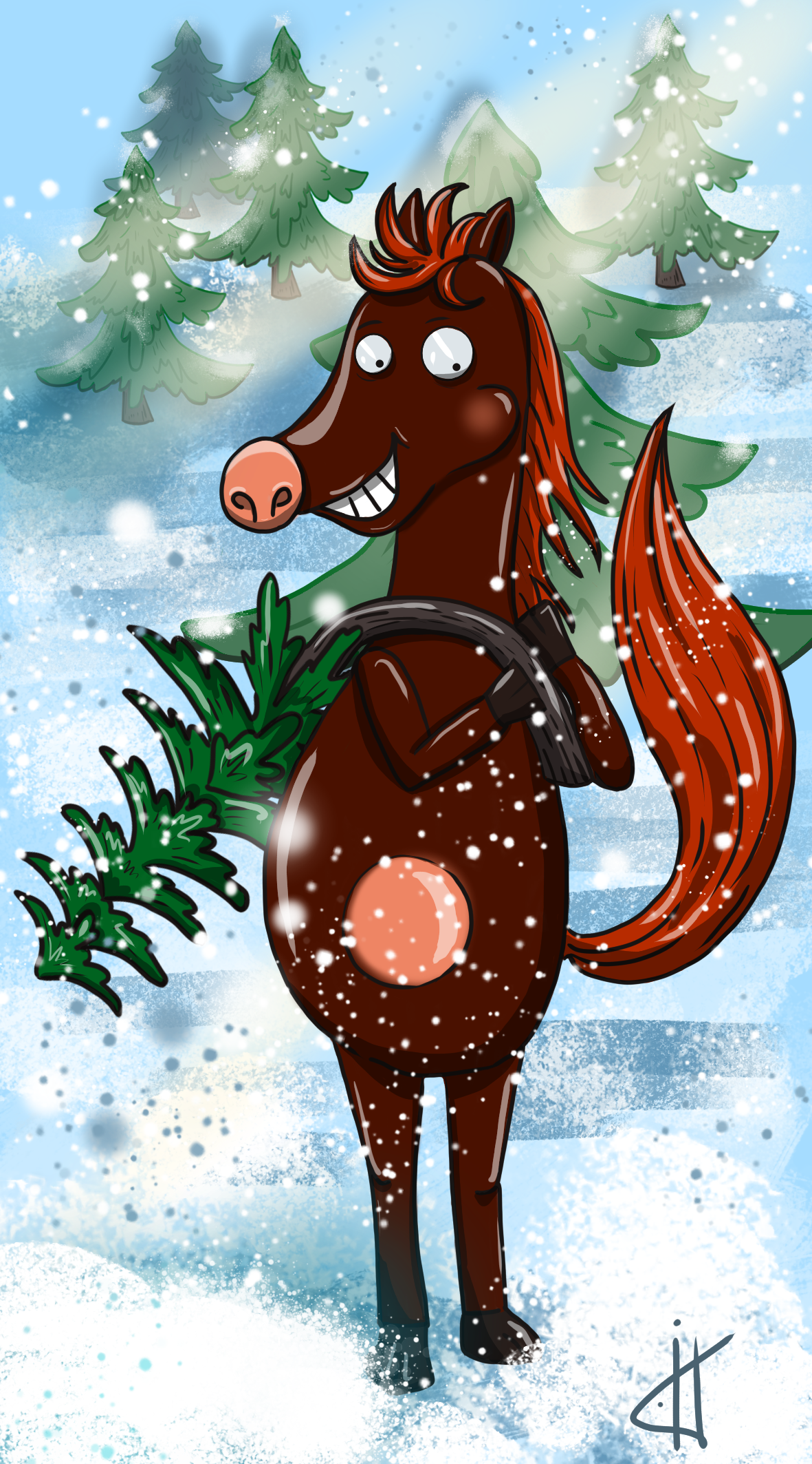 иллюстрация огненная лошадь 2026 — Изображение №1 — Иллюстрация на Dprofile