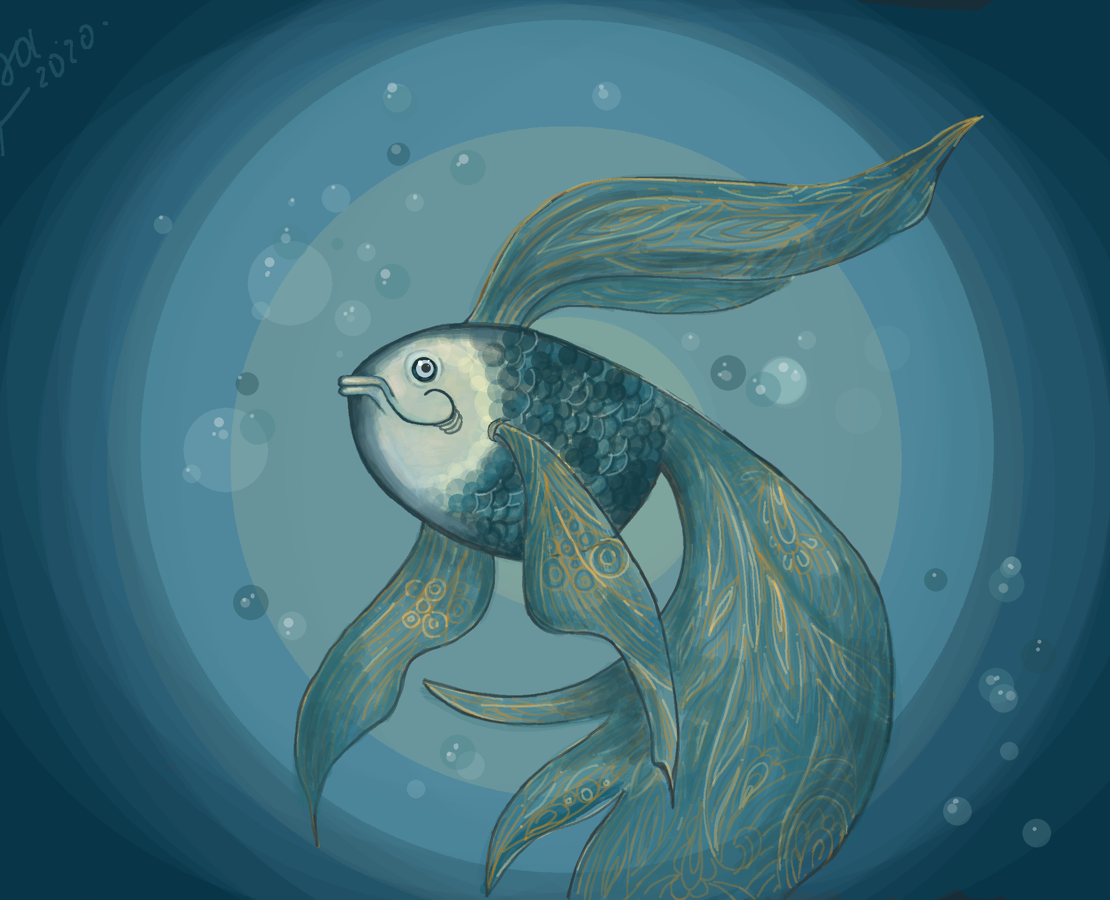 рыба в голубом озере на Dprofile