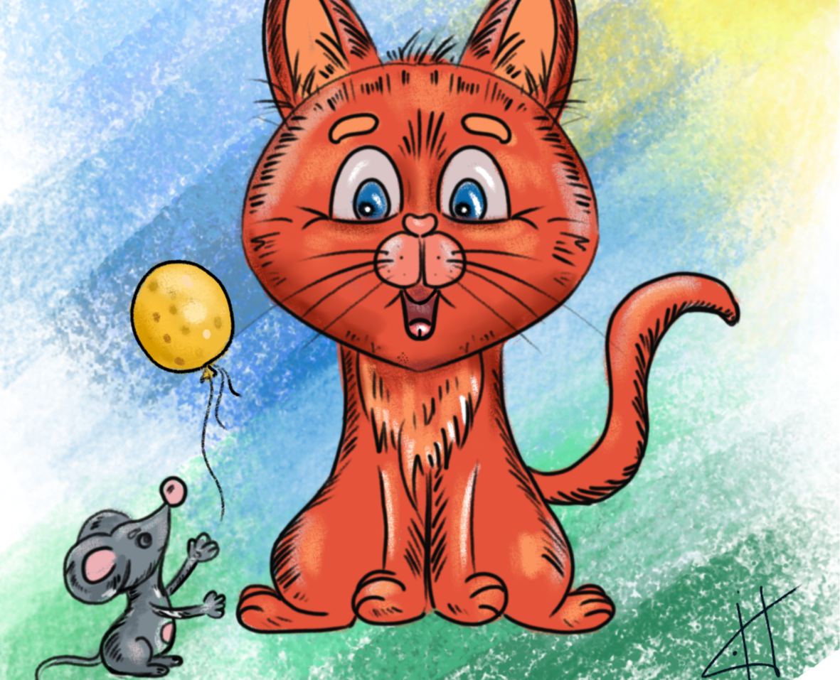 рисунок детский< Рыжий котик> на Dprofile