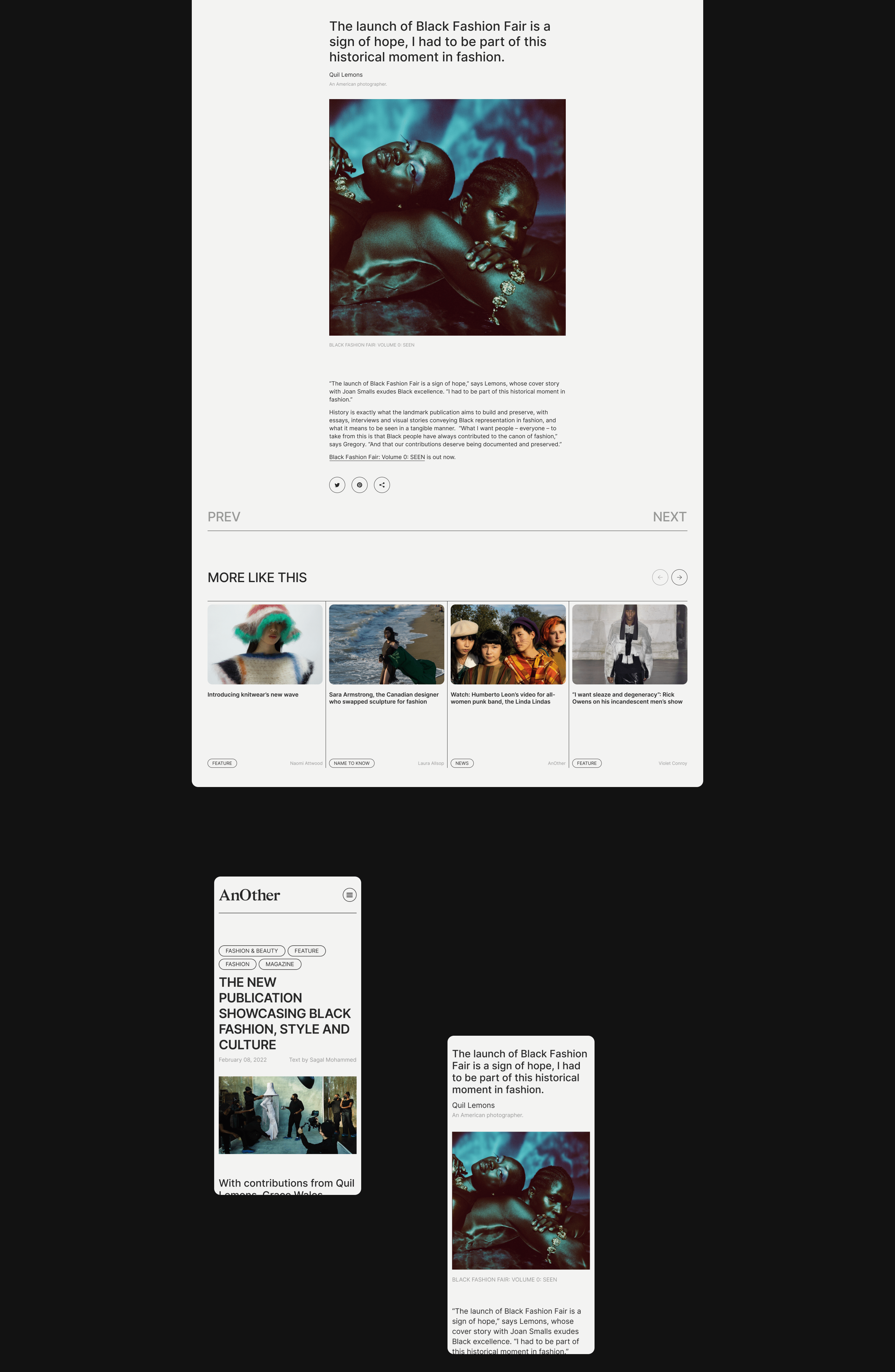 AnOther Magazine — Изображение №7 — Интерфейсы, Брендинг, Графика на Dprofile