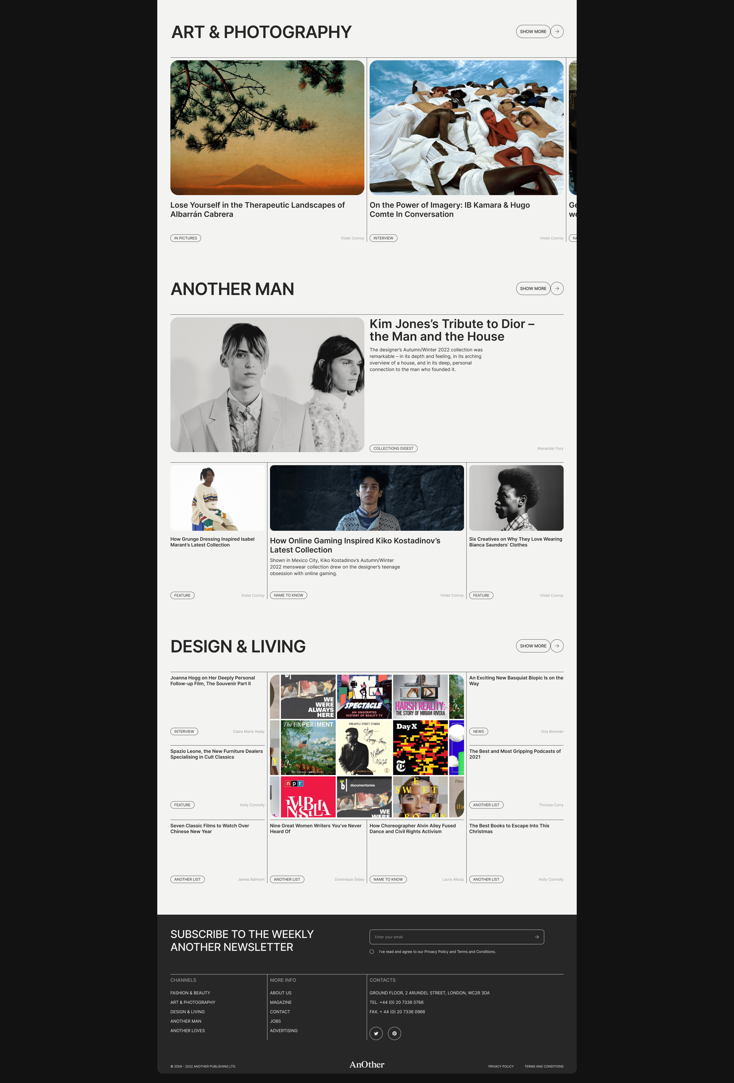 AnOther Magazine — Изображение №2 — Интерфейсы, Брендинг, Графика на Dprofile