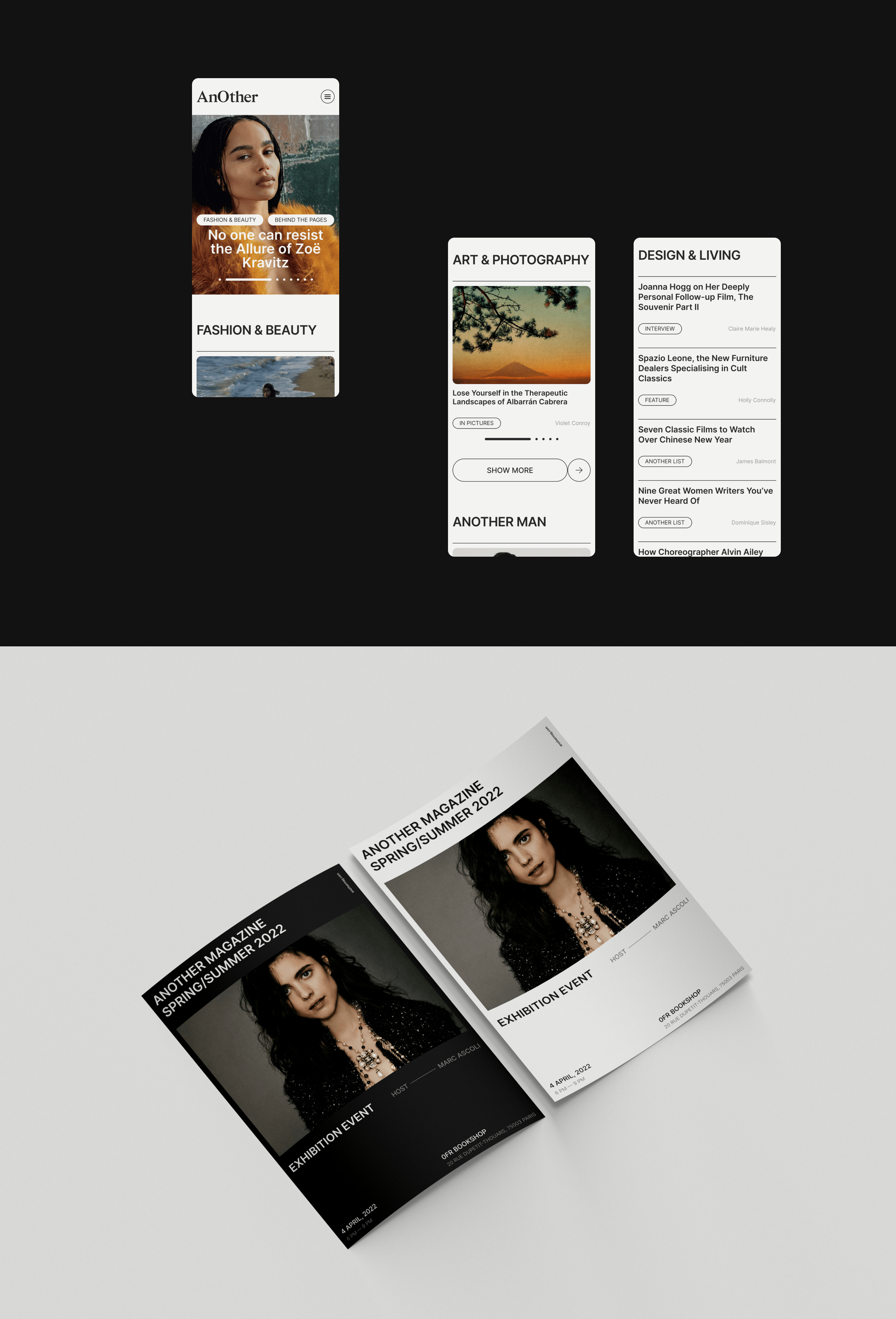 AnOther Magazine — Изображение №3 — Интерфейсы, Брендинг, Графика на Dprofile