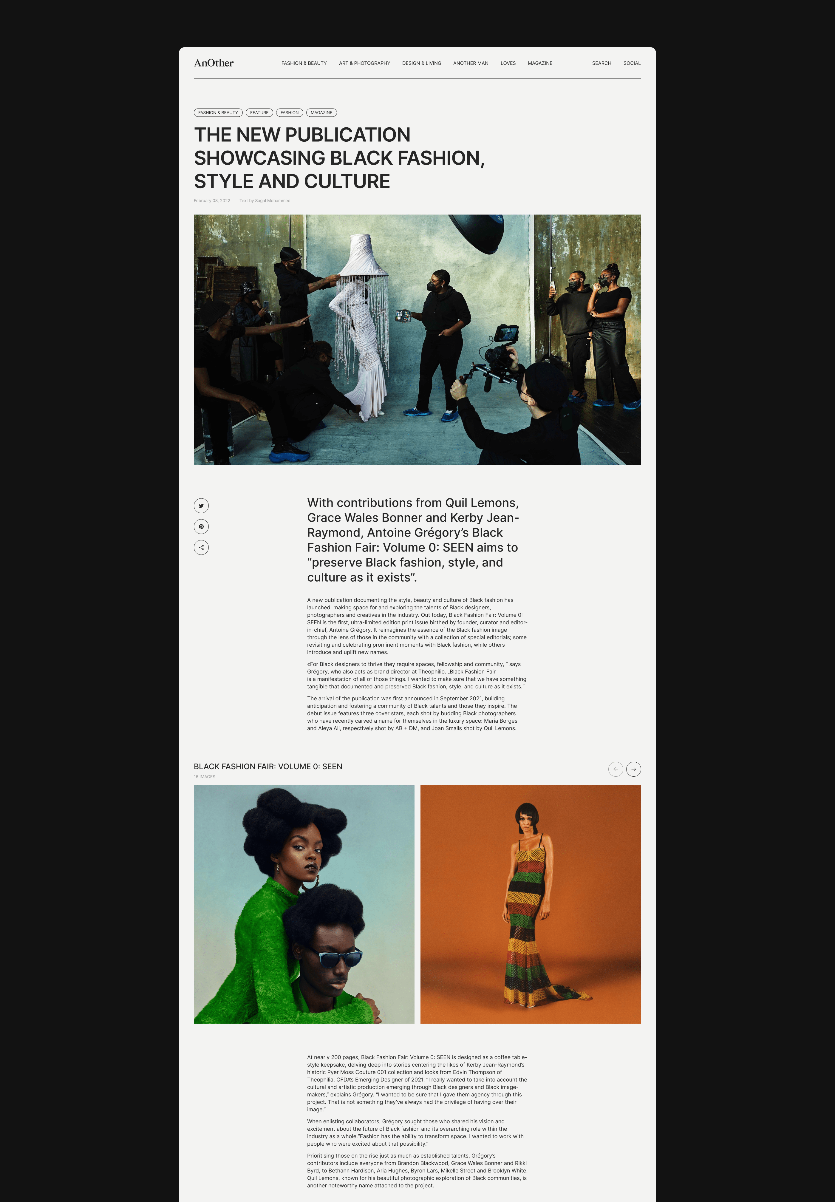 AnOther Magazine — Изображение №6 — Интерфейсы, Брендинг, Графика на Dprofile