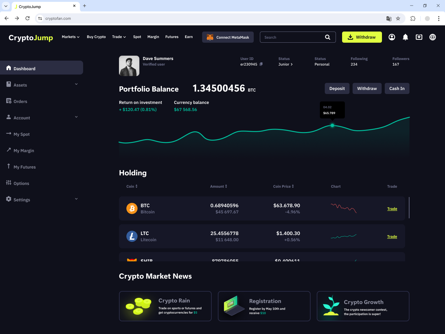 CryptoJump — Изображение №7 — Интерфейсы на Dprofile