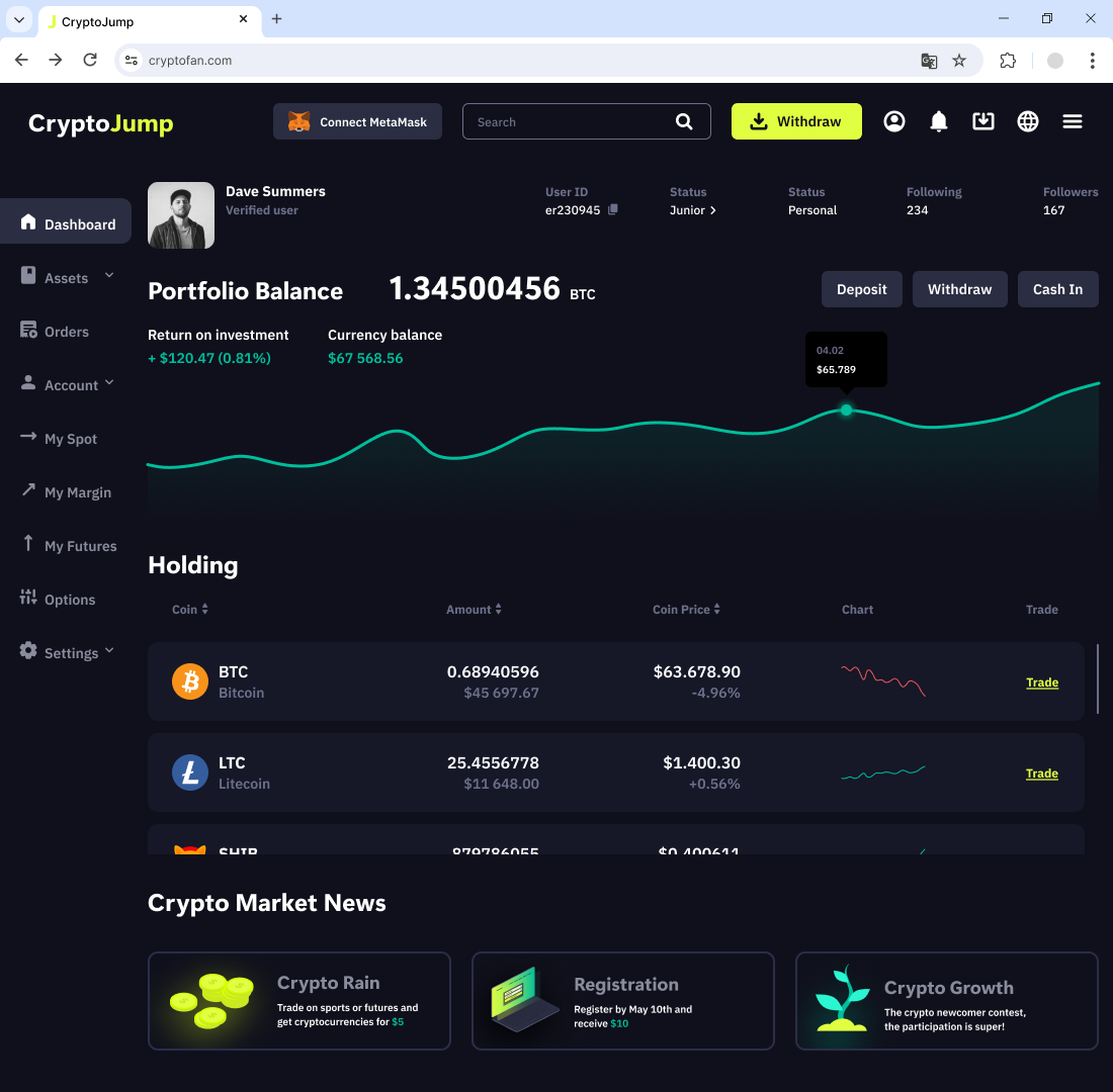 CryptoJump — Изображение №10 — Интерфейсы на Dprofile