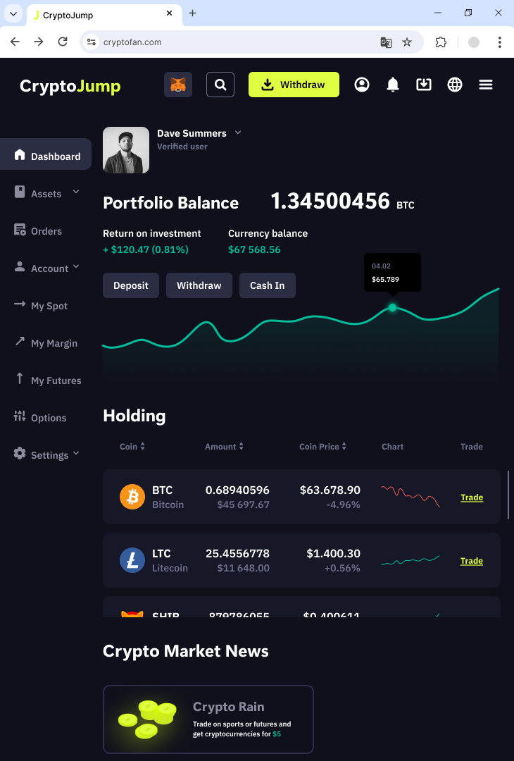 CryptoJump — Изображение №14 — Интерфейсы на Dprofile