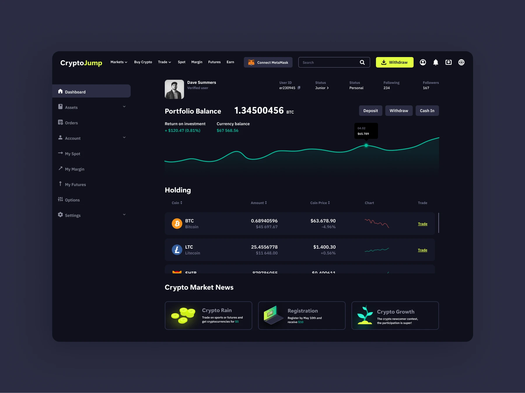 CryptoJump — Изображение №1 — Интерфейсы на Dprofile