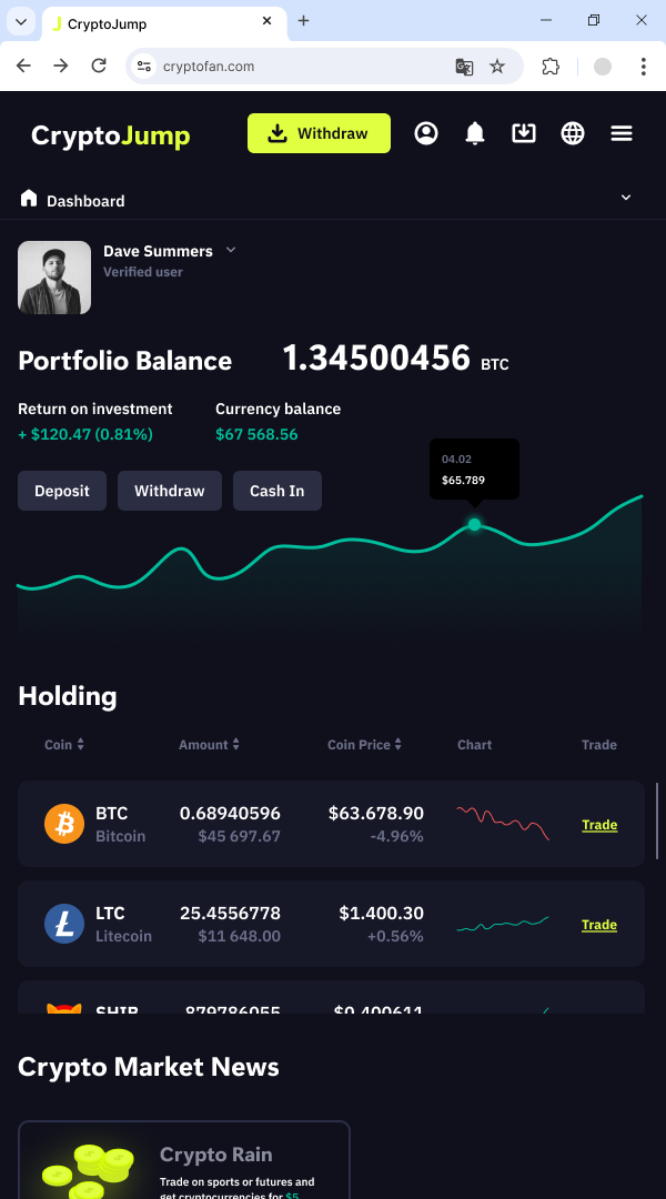 CryptoJump — Изображение №16 — Интерфейсы на Dprofile