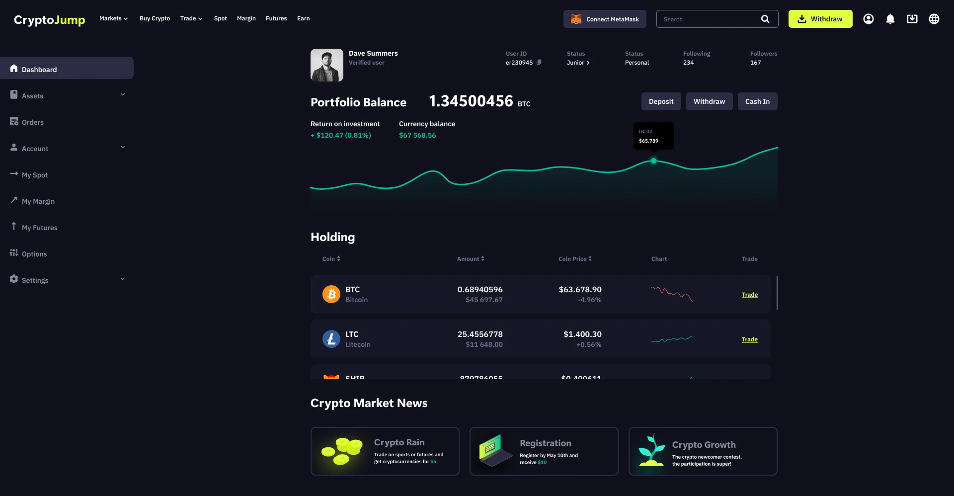 CryptoJump — Изображение №2 — Интерфейсы на Dprofile