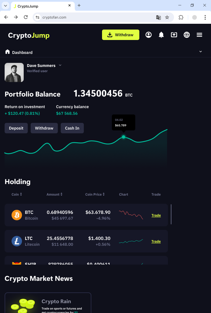 CryptoJump — Изображение №15 — Интерфейсы на Dprofile
