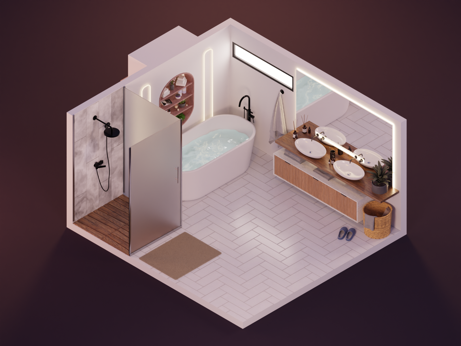 3D isometric bathroom in Blender — Изображение №1 — Иллюстрация, 3D на Dprofile