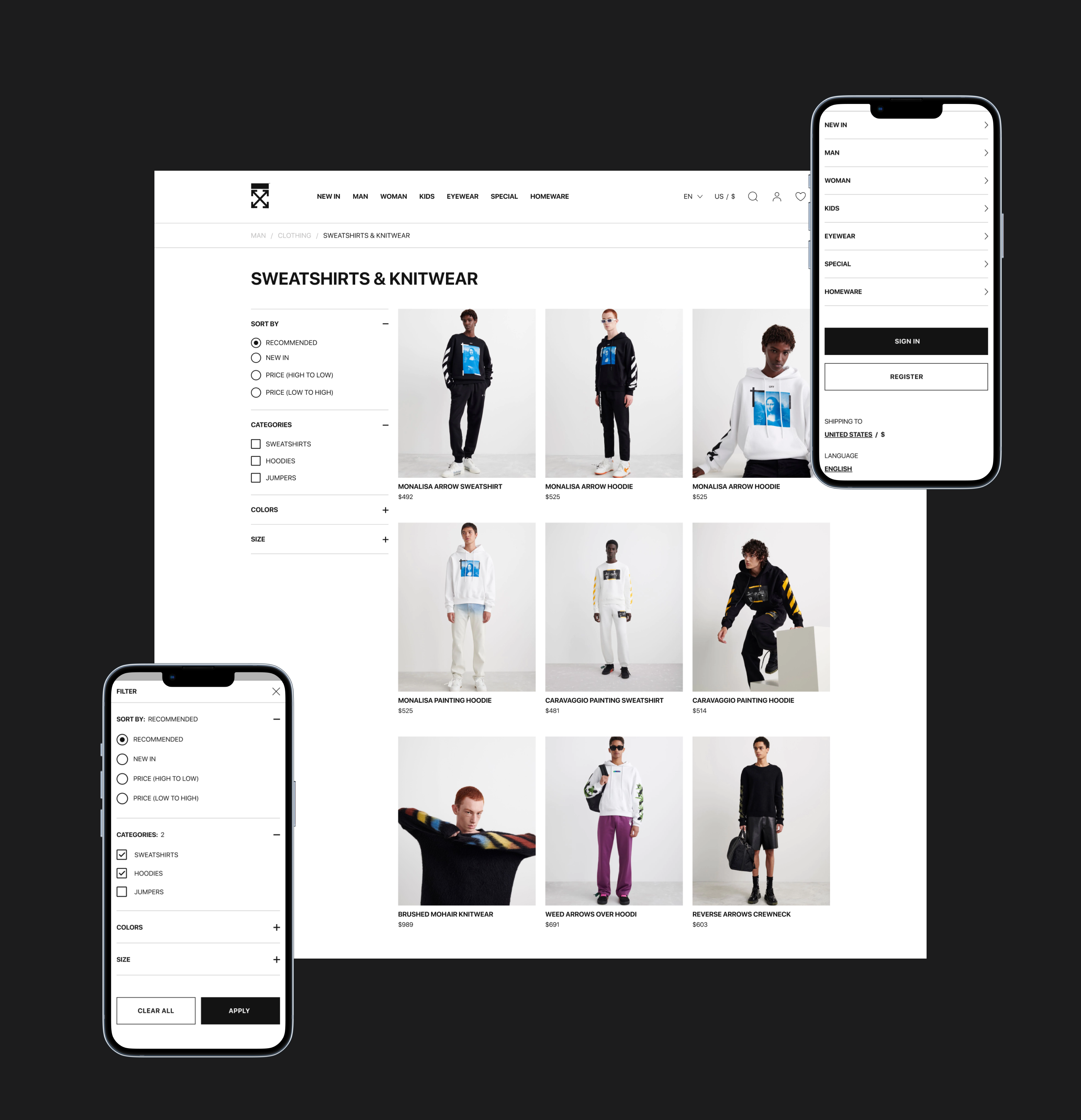 OFF-WHITE | Online-store redesign — Изображение №3 — Интерфейсы на Dprofile
