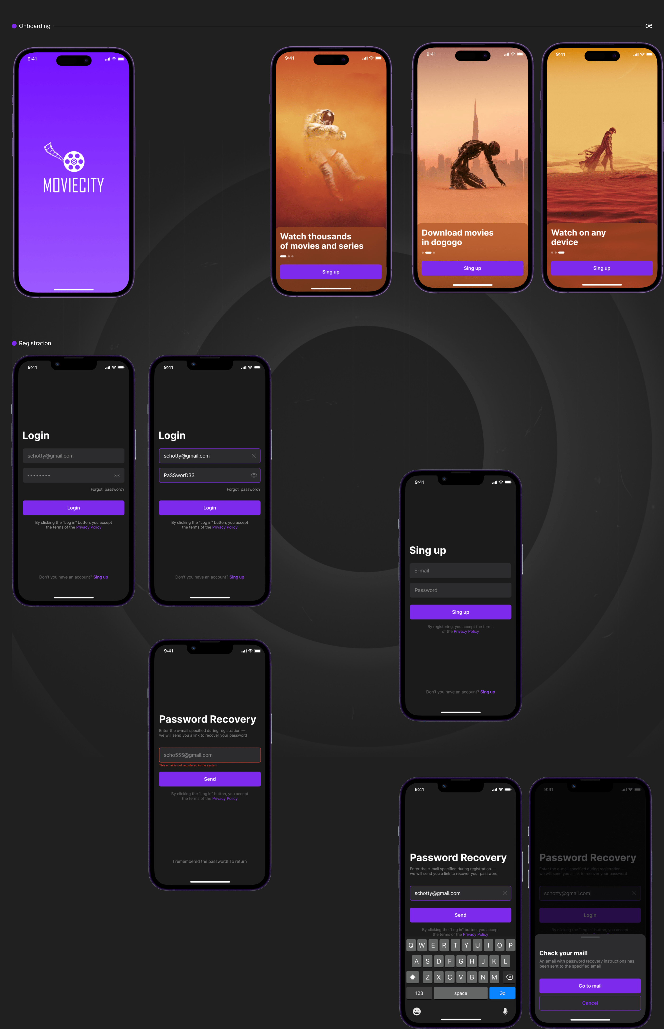 Moviecity—online cinema app — Изображение №3 — Интерфейсы, Анимация на Dprofile