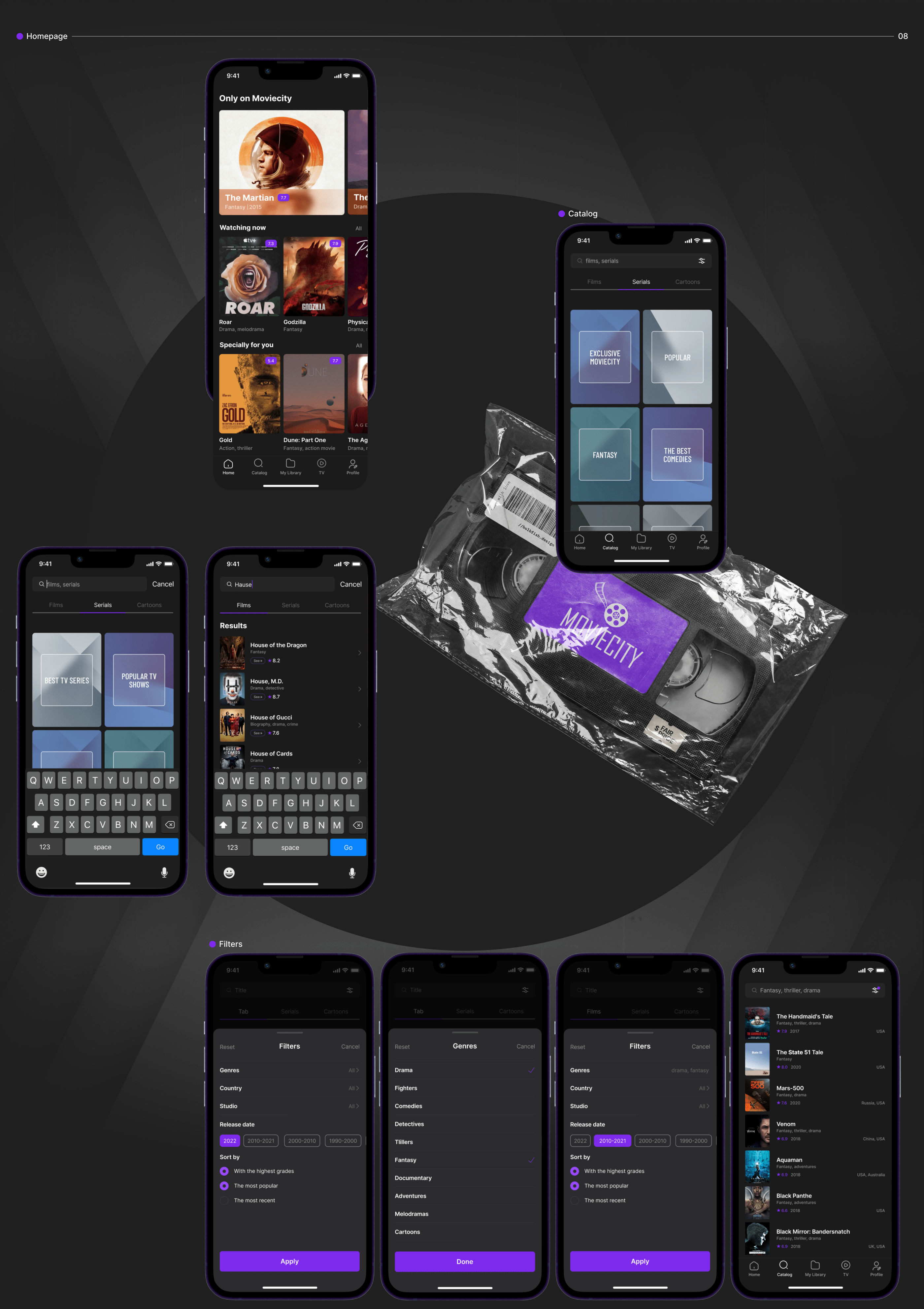 Moviecity—online cinema app — Изображение №5 — Интерфейсы, Анимация на Dprofile