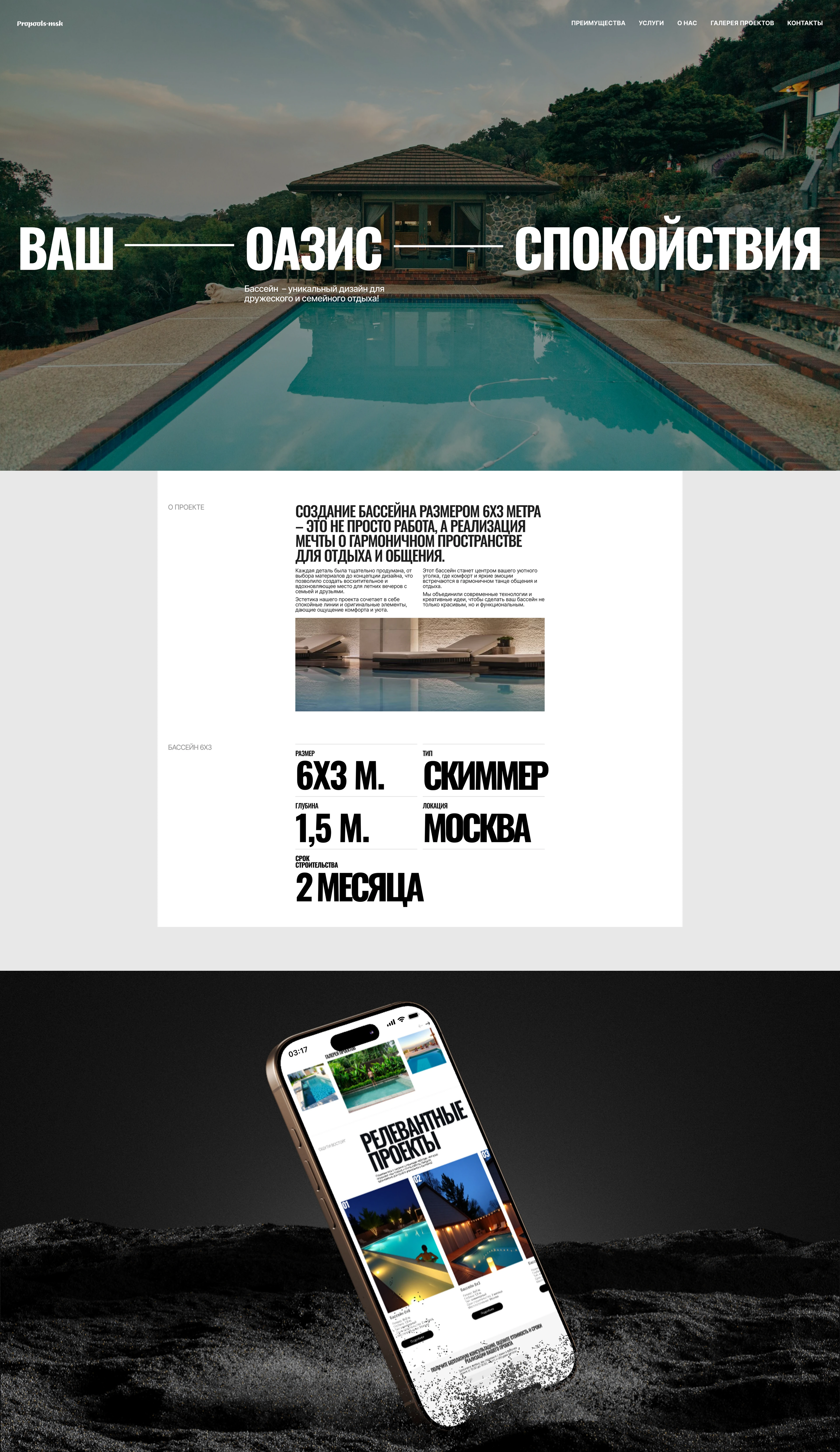 Проектирование, строительство и обслуживание бассейнов — Изображение №5 — Интерфейсы, Брендинг на Dprofile