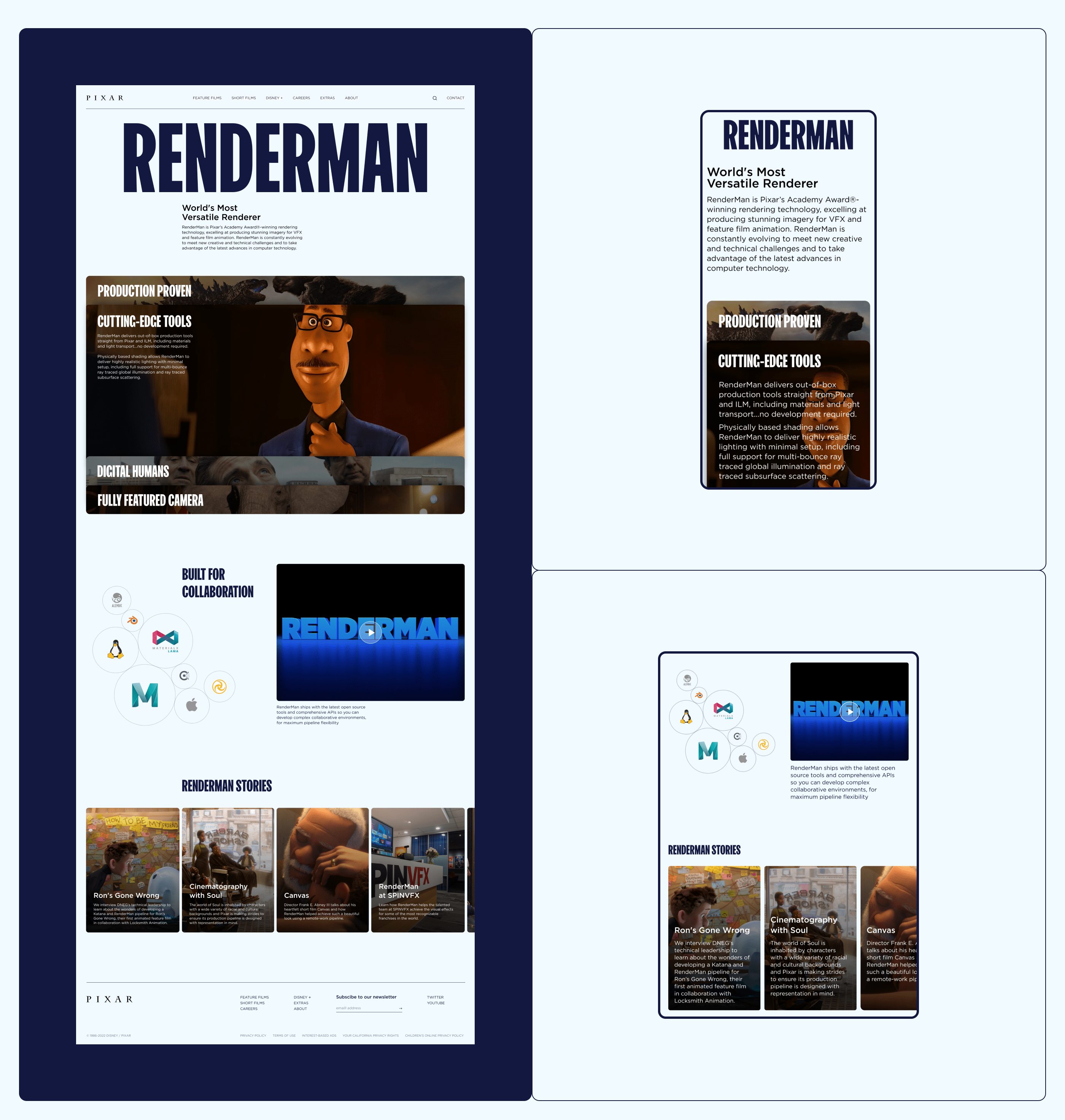 PIXAR — corporate website — Изображение №7 — Интерфейсы на Dprofile
