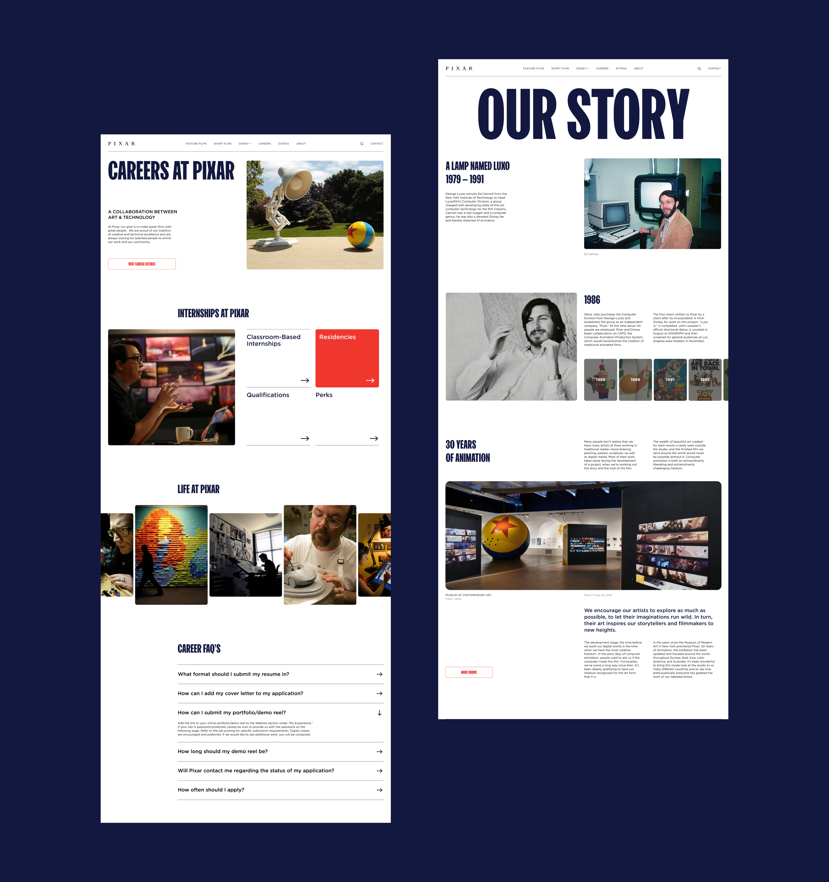 PIXAR — corporate website — Изображение №9 — Интерфейсы на Dprofile