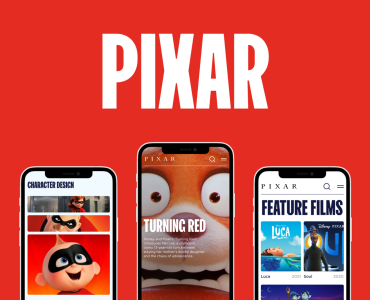 PIXAR — corporate website — Интерфейсы на Dprofile