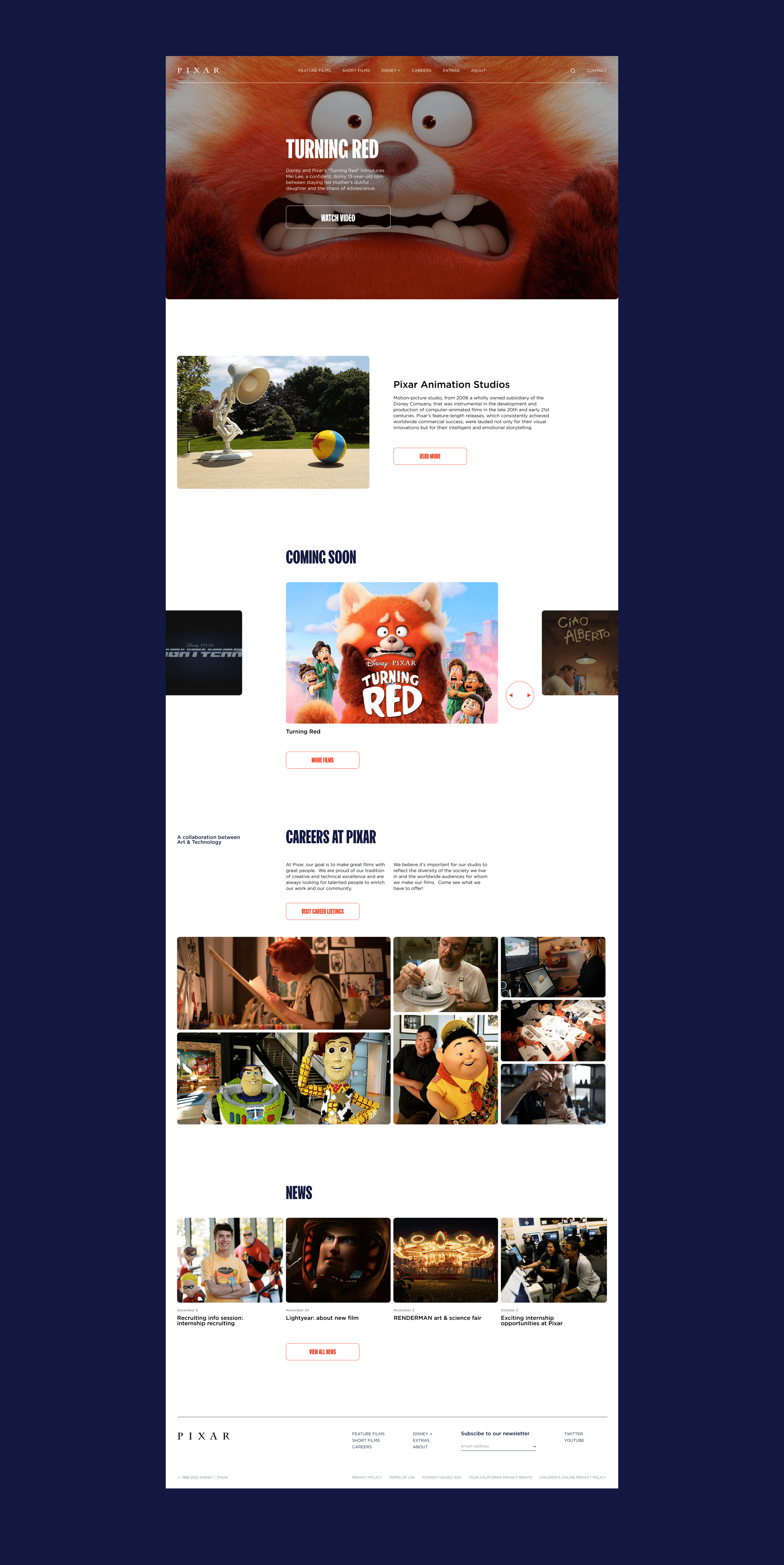 PIXAR — corporate website — Изображение №3 — Интерфейсы на Dprofile