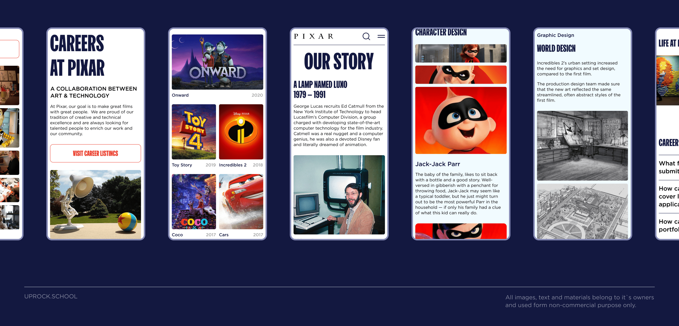 PIXAR — corporate website — Изображение №10 — Интерфейсы на Dprofile