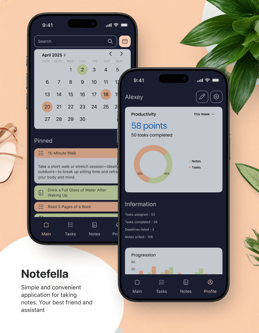 Notefella — Изображение №1 — Интерфейсы на Dprofile