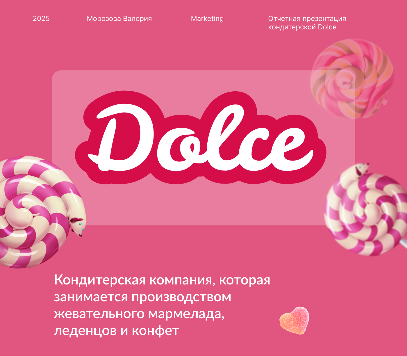 Отчетная Презентация для кондитерской компании "Дольче" — Изображение №1 — Интерфейсы, Графика на Dprofile