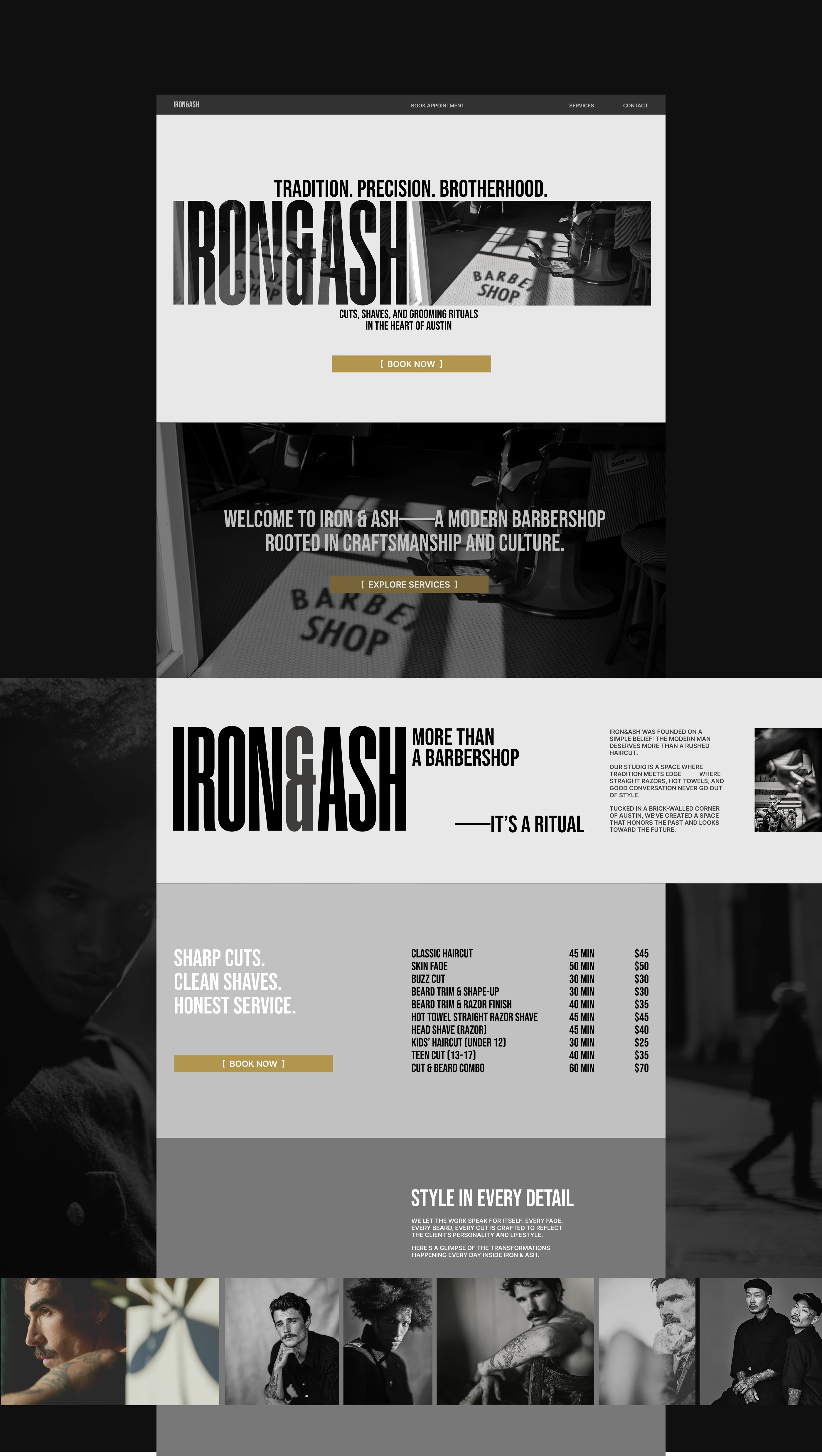 Website Concept for a Barbershop — Изображение №5 — Интерфейсы, Брендинг на Dprofile