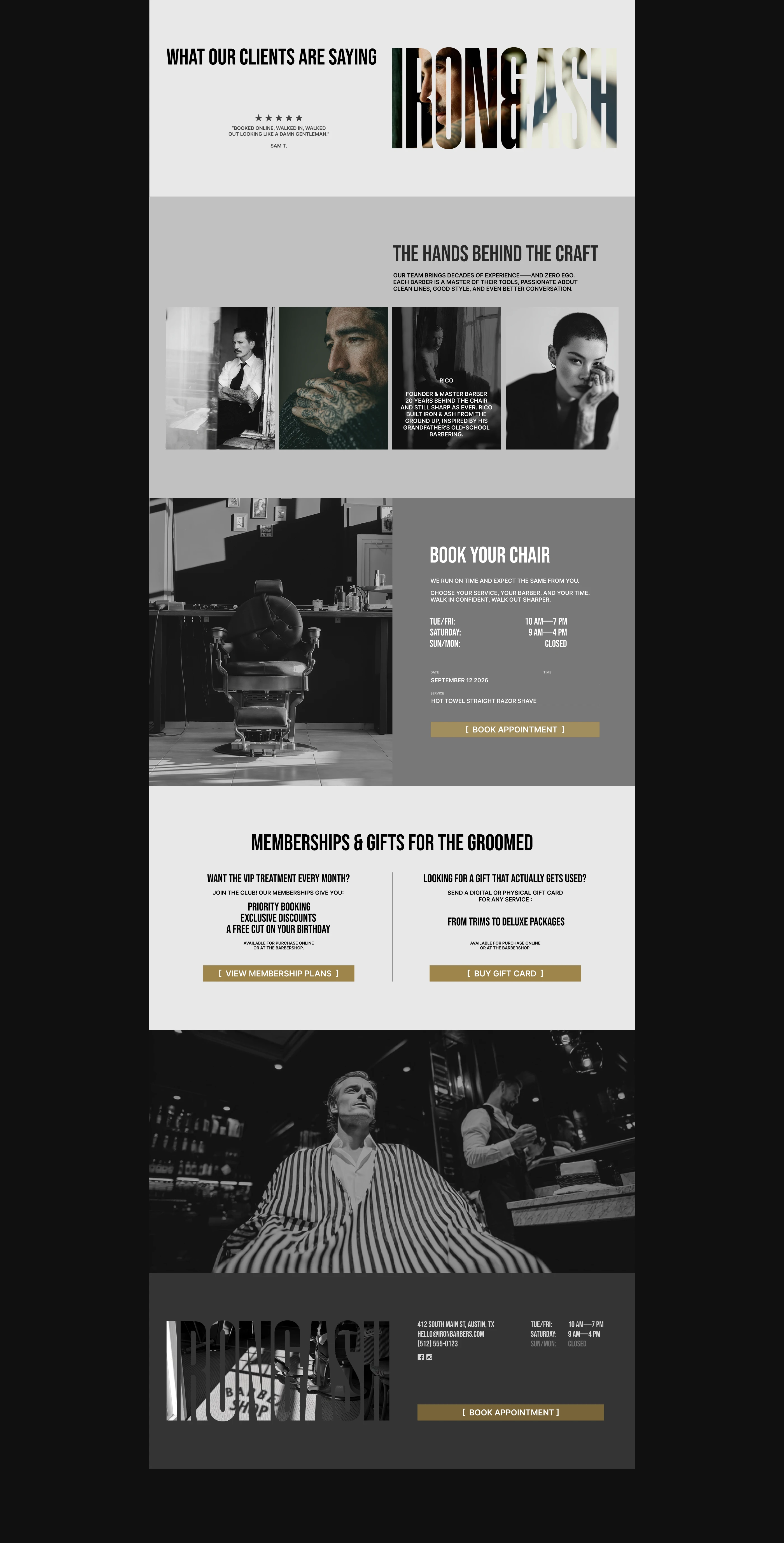 Website Concept for a Barbershop — Изображение №6 — Интерфейсы, Брендинг на Dprofile