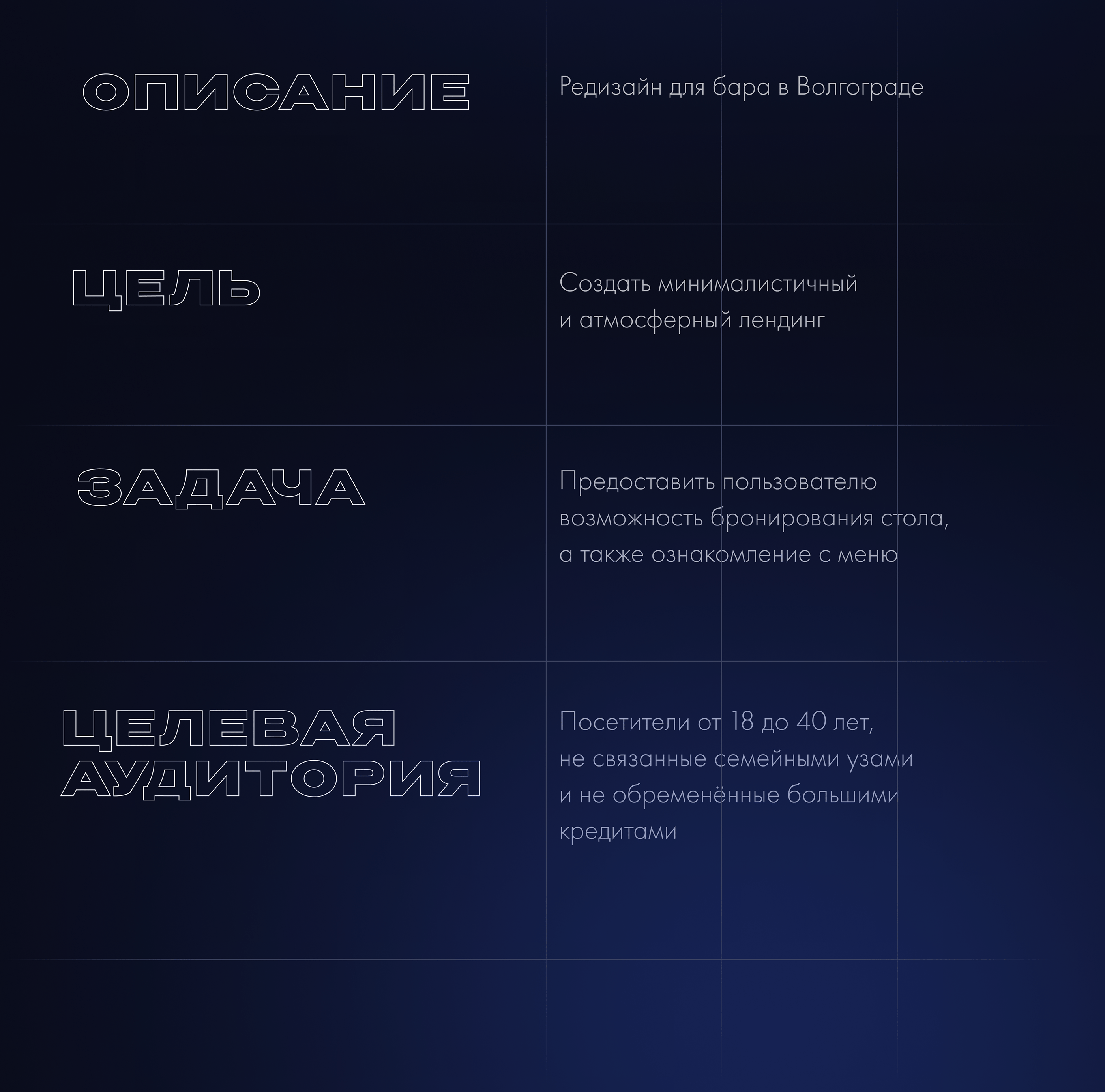 Bar | Landing Page — Изображение №2 — Интерфейсы на Dprofile