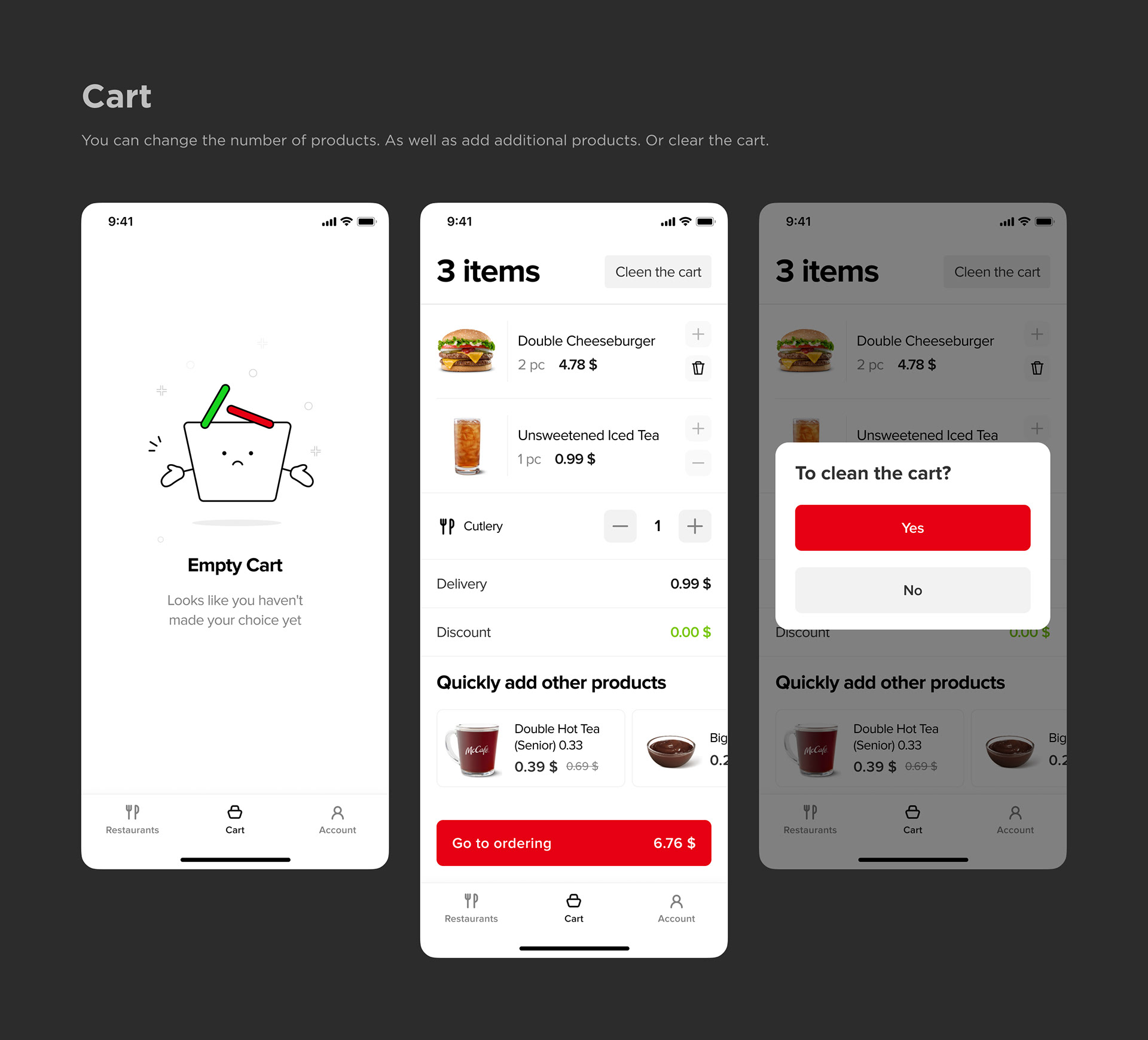 Easy Eat - mobile app for food ordering — Изображение №5 — Интерфейсы на Dprofile
