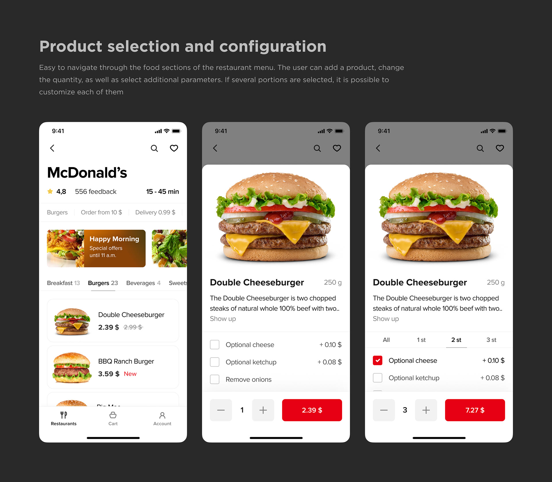 Easy Eat - mobile app for food ordering — Изображение №4 — Интерфейсы на Dprofile