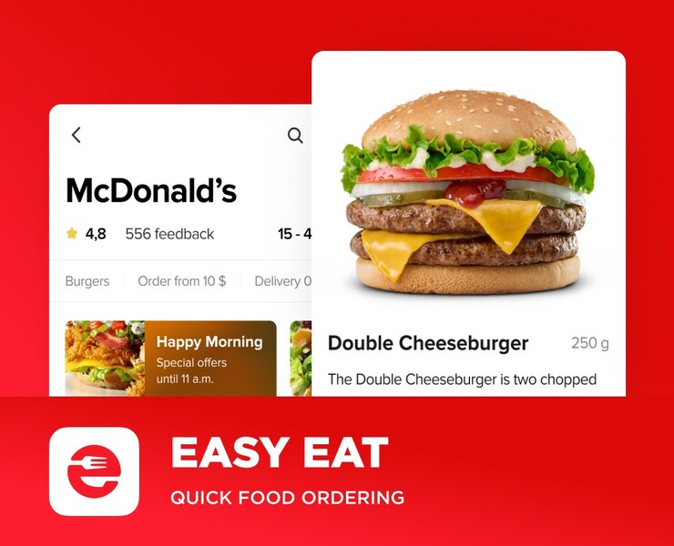 Easy Eat - mobile app for food ordering — Интерфейсы на Dprofile