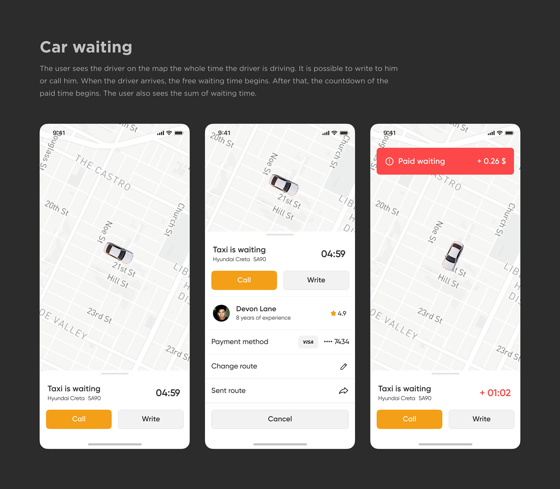 EST TAXI — mobile app for cab calling — Изображение №5 — Интерфейсы на Dprofile